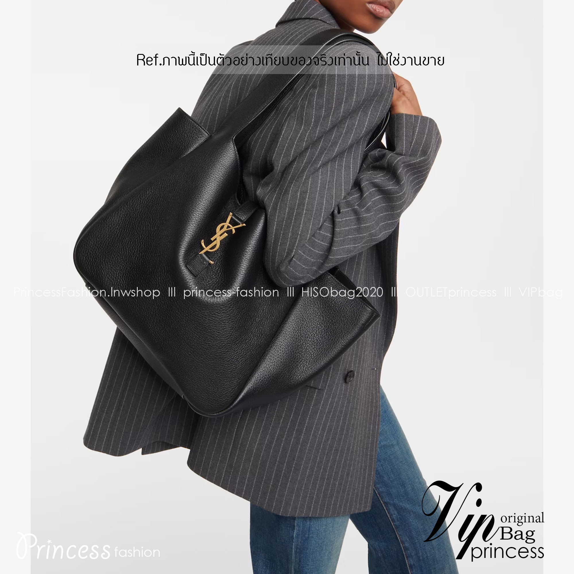 YSL LE 5 À 7 BEA IN GRAINED LEATHER / YSL TOTE BAG กระเป๋าสะพายใบใหญ่ จุใจ เกรดออริ 1:1 ใช้งานต่างประเทศได้