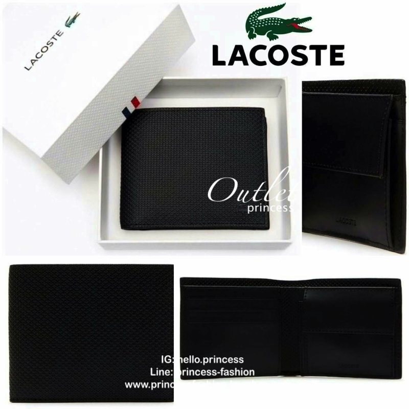LACOSTE WALLET กระเป๋าสตางค์แบบพับ2ตอนสำหรับผู้ชาย มีช่องใส่บัตร ใส่ธนบัตรแยกเป็นสัดส่วน กระเป๋าสตางค์คุณภาพดีตามแบบฉบับของแบรนด์ มากล่อง ถุงกระดาษแบรนด์แบรนด์แข็งแรงสวยมากค่ะ ไม่ว่าจะใช้เองหรือเป็นของขวัญก็สุดคุ้มและน่าใช้ ห้ามพลาดเลยค่า