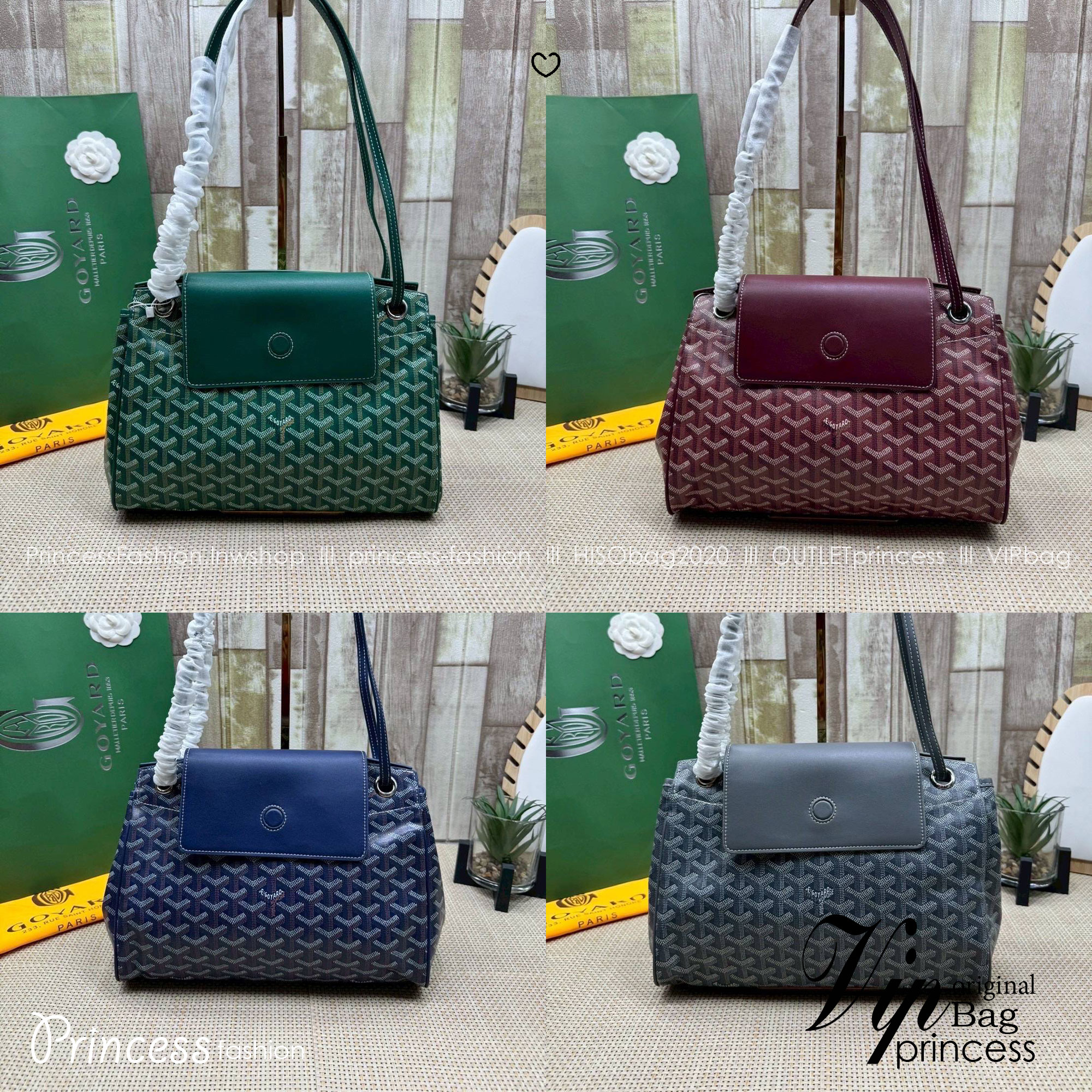 ORI หนังแท้ | GOYARD Rouette Souple Bag 30cm กระเป๋าสะพายแบรนด์หรูสัญชาติฝรั่งเศส สะท้อนถึงความเบา ความยืดหยุ่น คือการแสดงออกถึงแก่นแท้ของโมดูลาร์ของ Maison