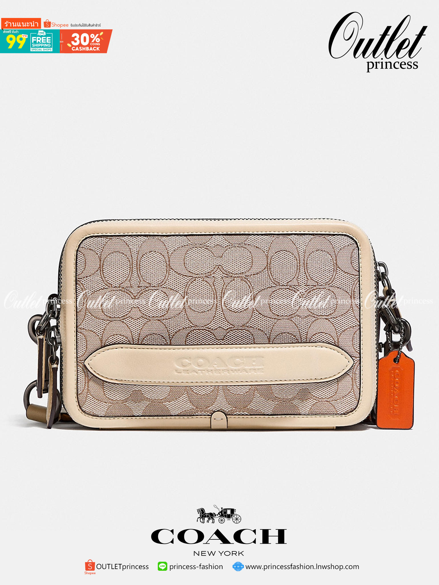 COACH CHARTER CROSS BODY IN SIANATURE JACQUARD((C3780)) 💋พร้อมส่ง สินค้าออกใหม่ ไม่มียังไงไหว!! ✔️กระเป๋าสะพายครอสบอดี้ร์ หรือสามารถสอดมือตรงหนังด้านหน้าถือแบบเก๋ๆได้ด้วยค่าา วัสดุJacquardทอบายแบรนด์อย่างดี ผสมหนังแท้ ได้ลงตัวสวยงาม น่าใช้