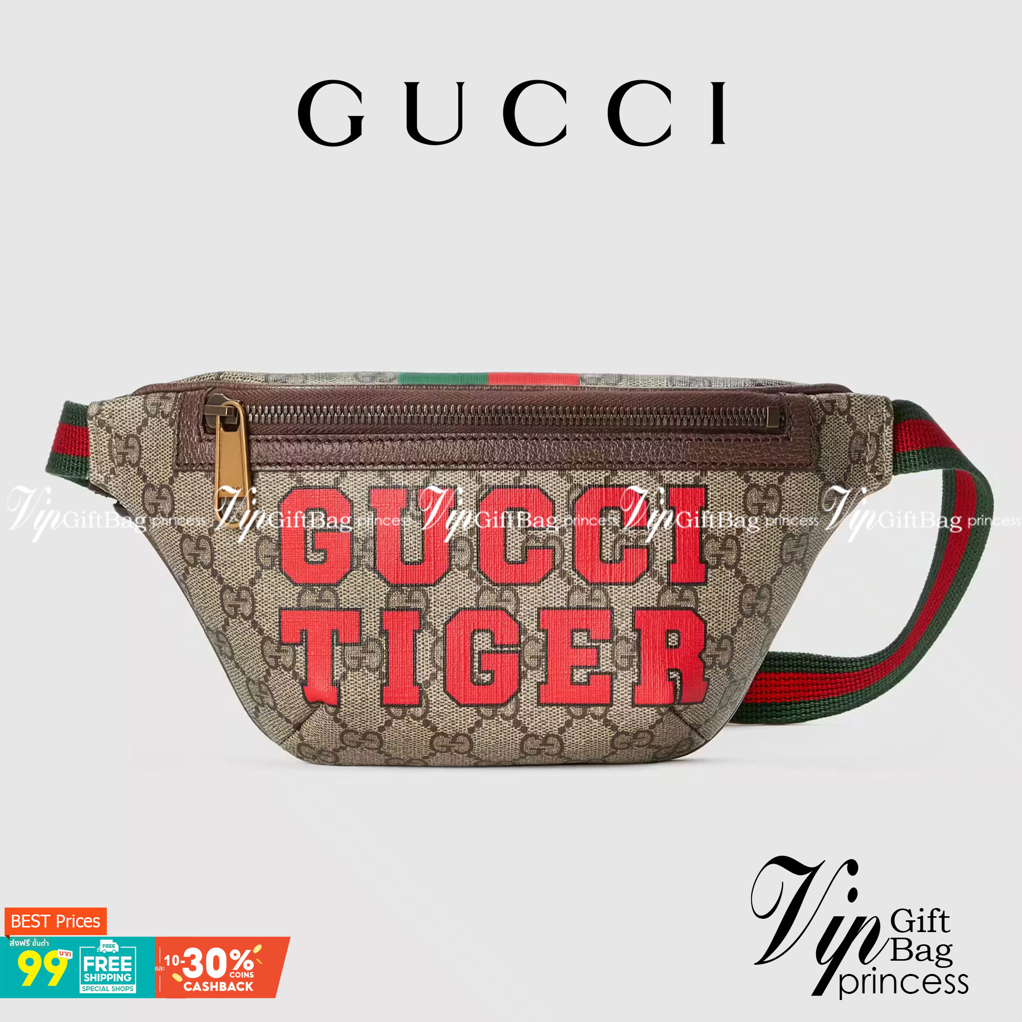 หนังแท้ Gucci Tiger GG belt bag พร้อมส่งที่ไทย
