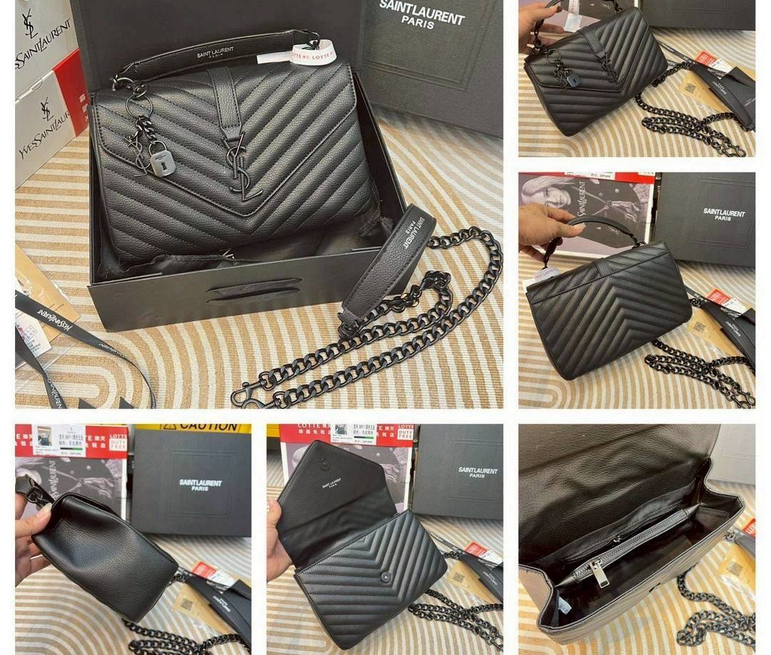 YSL college medium in quilted leather กระเป๋าสะพายทรงสวยสุดหรู ดูติดแกลมสุดๆ โดดเด่นด้วยโลโก้ด้านหน้า เพิ่มดีเทลความผู้ดี ไม่เคยผิดหวังจริงๆ!!