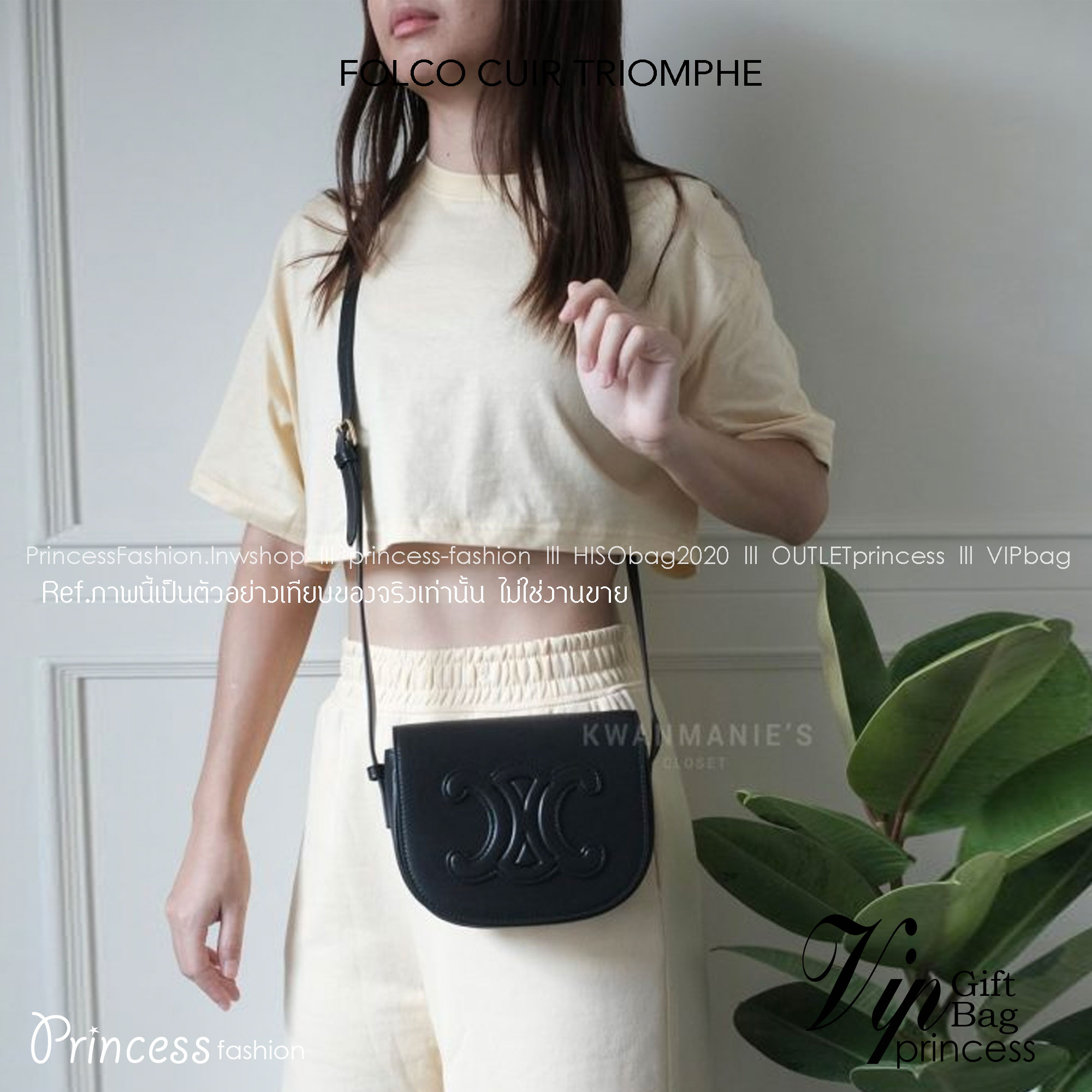 CELINE FOLCO CUIR TRIOMPHE IN MONOGRAM CANVAS กระเป๋าทรงครอสบอดี้ ลายโมโนแกรมวินเทจ รุ่นที่ดาราใช้กันเยอะมาก และเป็นอีกหนึ่งใบที่ครองใจสาวๆ ทรงน่ารักมากๆ