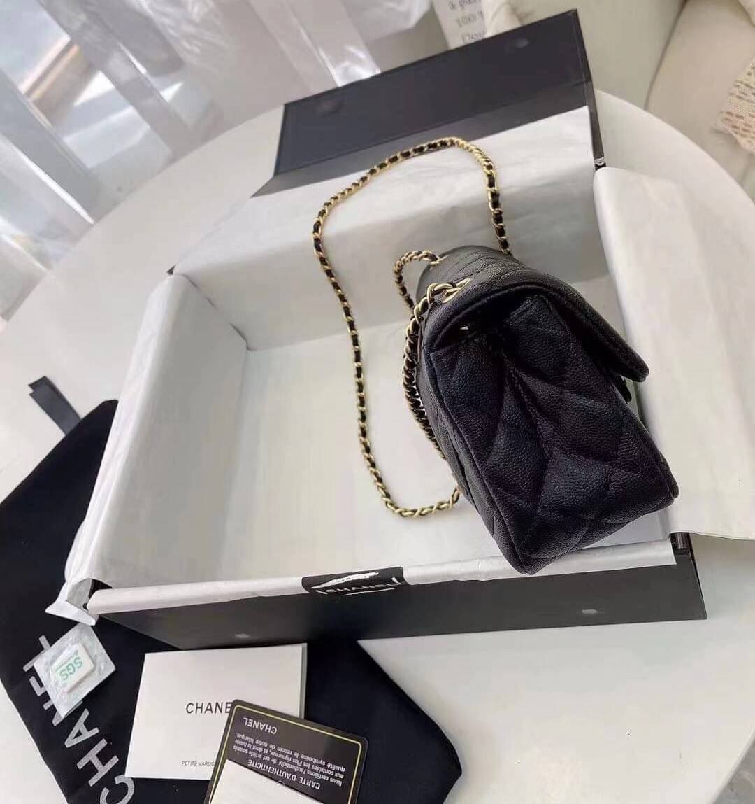 CHANEL MINI FLAP BAG CAVIAR Leather GOLD tone hardware พร้อมส่ง 5 สี