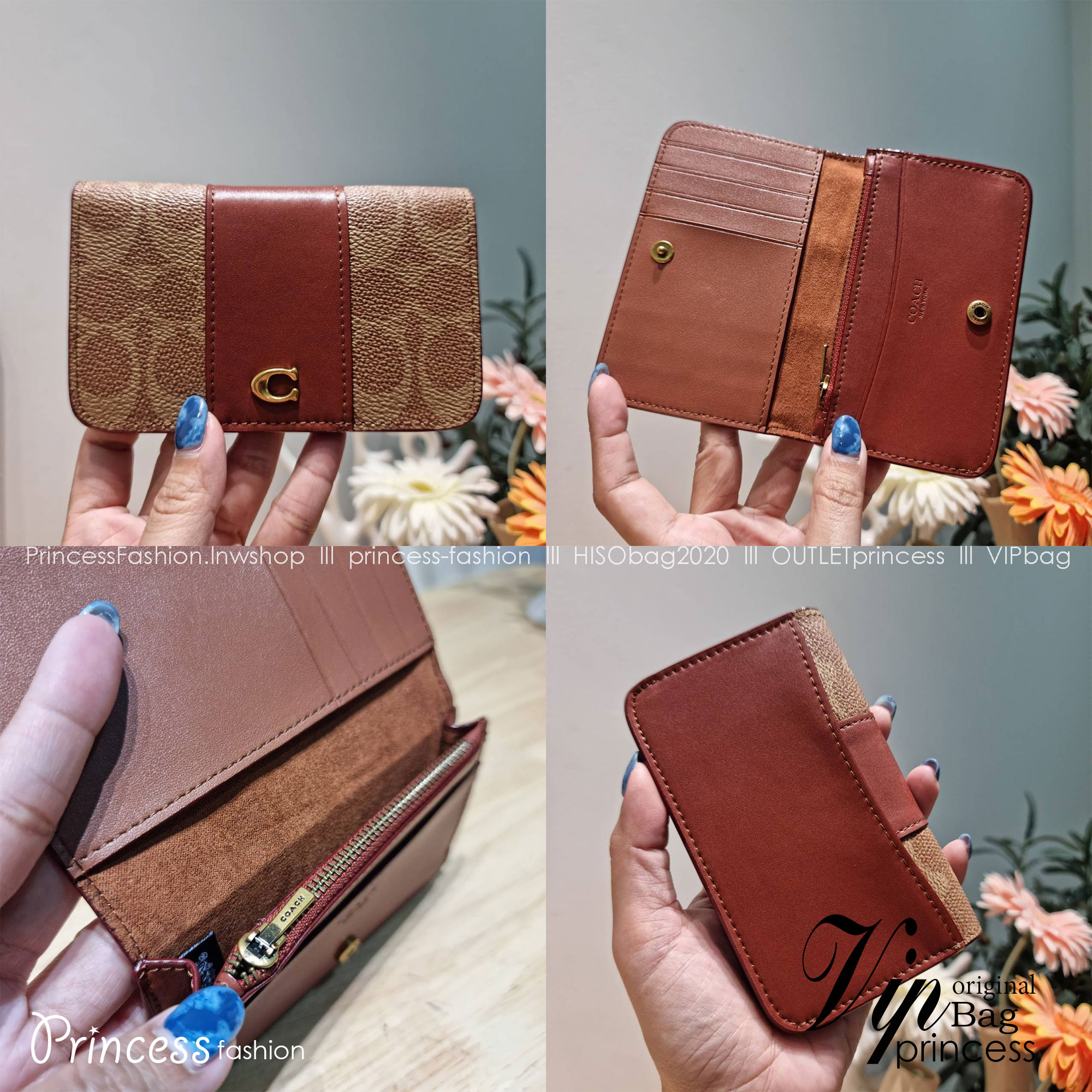 COACH SLIM CARD CASE IN SIGNATURE CANVAS C4818 / C5870 / C4818 กระเป๋าถนอมบัตรกึ่งกระเป๋าสตางค์ เกรดท็อปออริ เกรดดีสุด สลับแท้ 1:1 ใช้ต่างประเทศได้