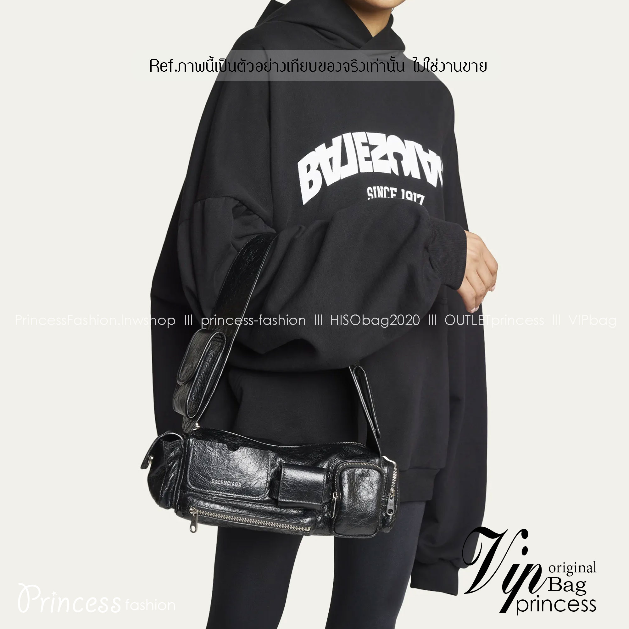 Balenciaga SUPERBUSY SMALL SLING BAG IN BLACK กระเป๋าสะพาย ใช้ได้ทั้งชายหญิง เกรดออริ 1:1 สลับแท้ ใช้งานต่างประเทศได้