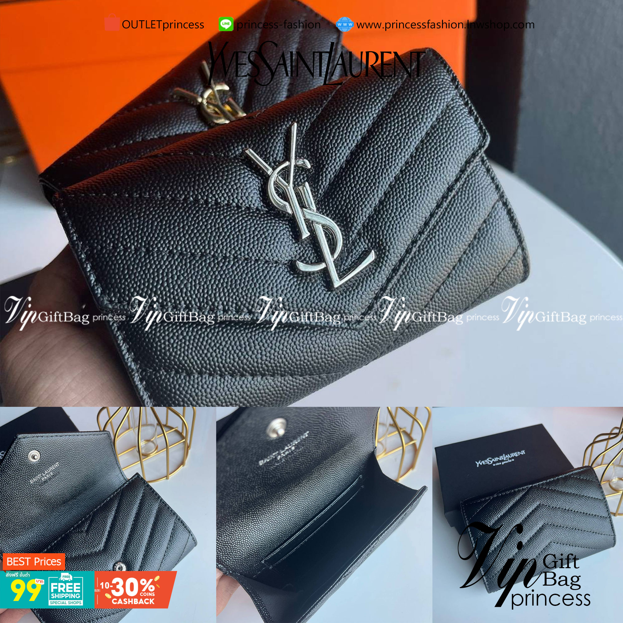 VIP 】YSL SAINT LAURENT SHORT WALLET งานหนังแท้ สวยงามมากมายที่สุดเกินบรรยายเลยค่าาา ได้ไปไม่ผิดหวังแน่นอน เป็นอีกรุ่นหนึ่งที่ห้ามพลาดเลยตอนนี้ กำลังฮิตกันเลยค่าา สาวๆ Must Have!!!! Full Box Set นะค๊าาา