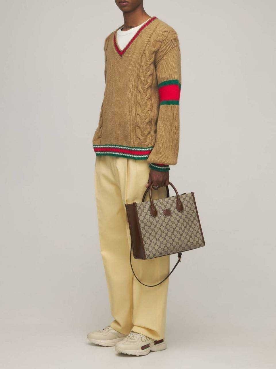 GUCCI Small tote bag with Interlocking G กระเป๋าทรงTOTE ใบใหญ่สุดหรูหรา คลาสสิค จุของได้เยอะ มาพร้อมสายสะพายยาว