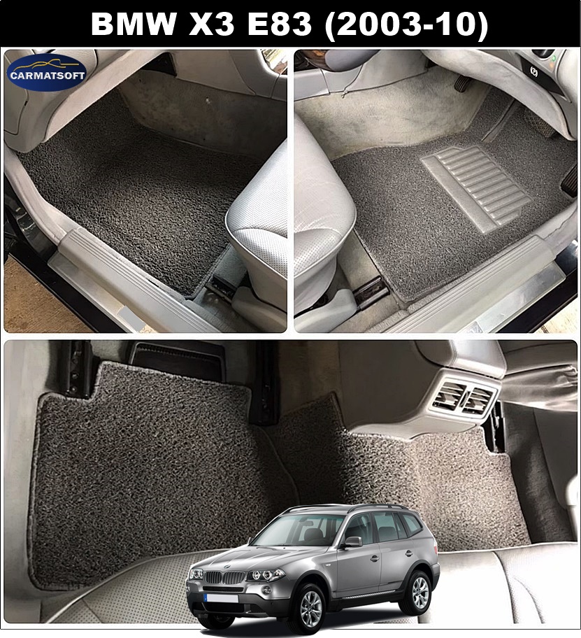 พรมไวนิลดักฝุ่น BMW X3 E83 (2003-10) พรมดักฝุ่นเกรดA ใยหนานุ่มพิเศษ เข้ารูป