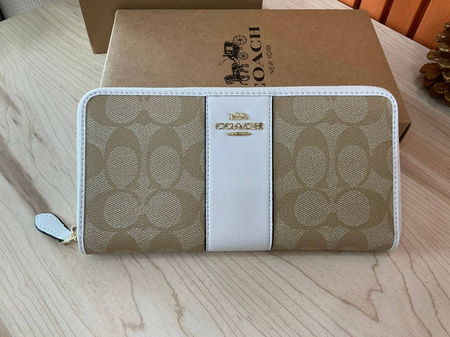 ของแท้ 💯% COACH ACCORDION ZIP WALLET IN SIGNATURE CANVAS (F54630) New Coach กระเป๋าสตางค์ใบยาว