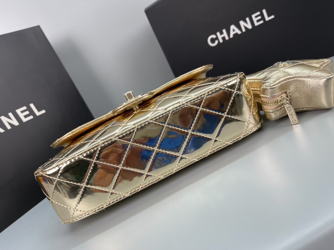 Chanel FLAP BAG & STAR COIN PURSE / CHANEL 24C Gold Metallic Mini Flap Bag กระเป๋าสะพายสีทองเงางามสุดหรู ผู้ดีสุด รวยสุดไปเลยค่า เกรดวีไอพี 1:1 เกรดดีสุด ผ่านทุก ตม ใช้งานต่างประเทศได้