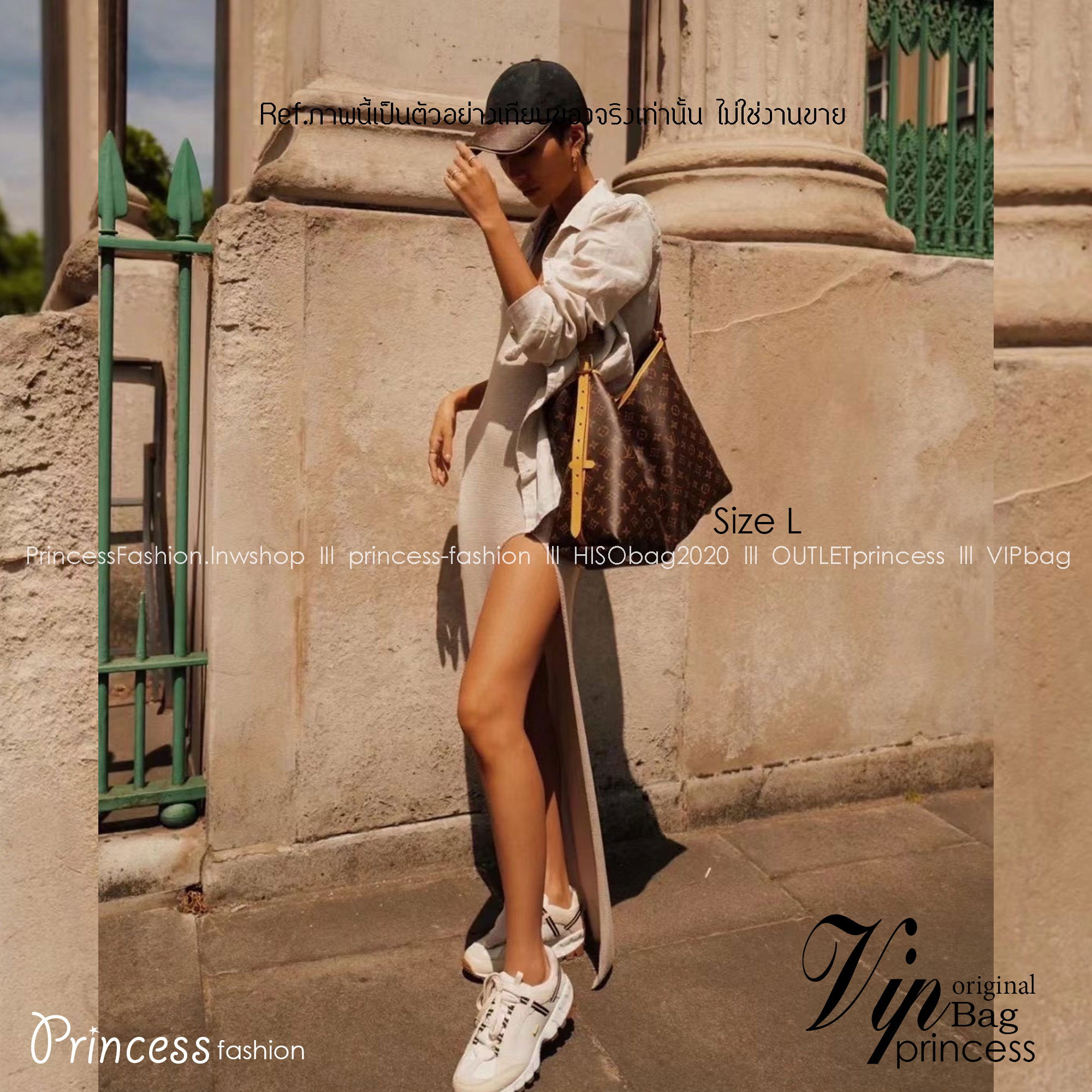 LV CarryAll MM handbag in Monogram / LV Tote Shopping Bag พร้อมส่ง กระเป๋าถือแคนวาสแต่งขอบหนังแคนวาสอย่างดี ผสานเสน่ห์สวยงามเข้ากับดีไซน์ที่รับกับสรีระให้คุณพกพาไปได้ทุกที่