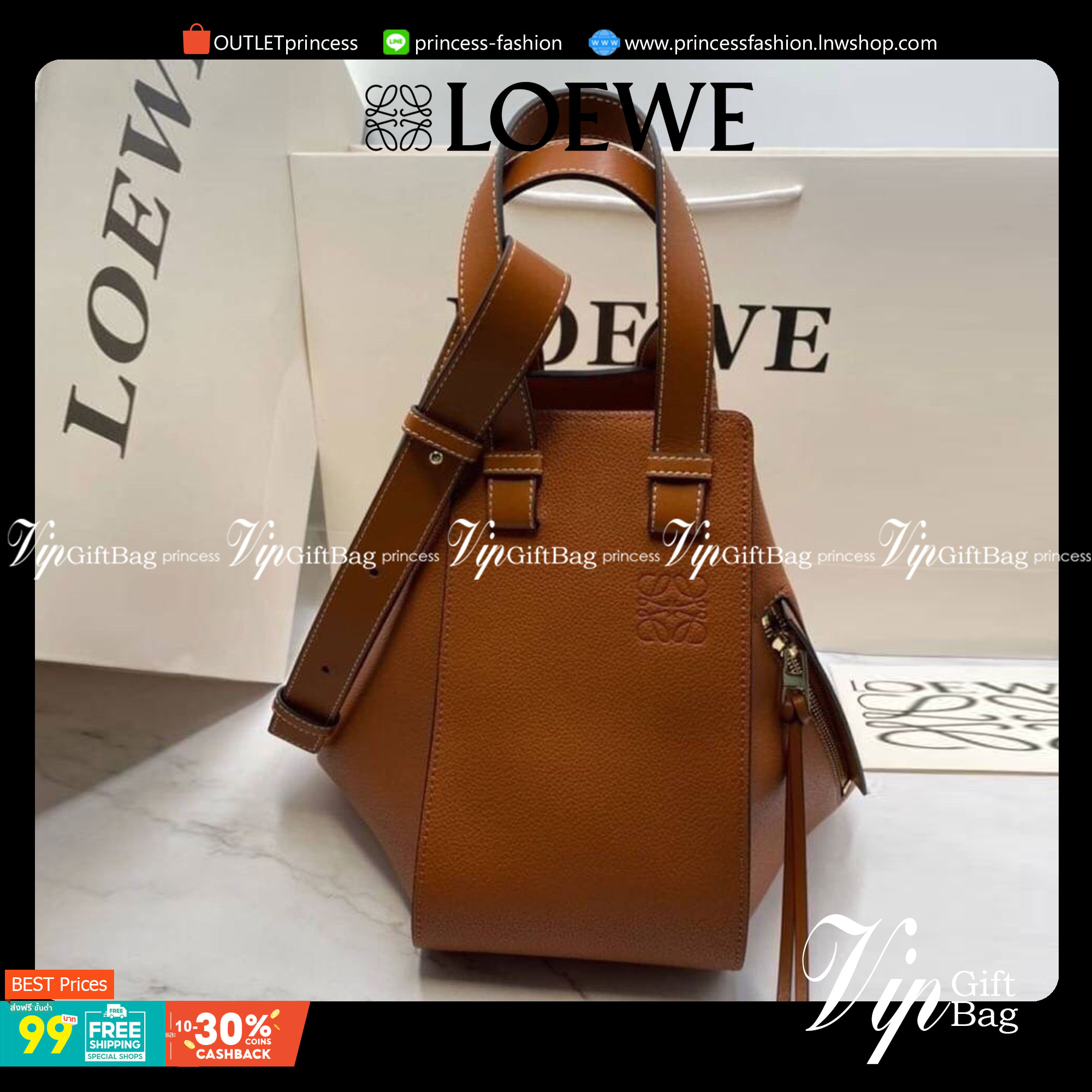 VIP GIFT 】หนังแท้ Loewe Small Hammock bag in pebble grain calfskin A multifunctional bag with supple side panels that release to change its shape. Looped straps allow the bag to be worn in multiple ways. This small version is in pebble grain calfskin.