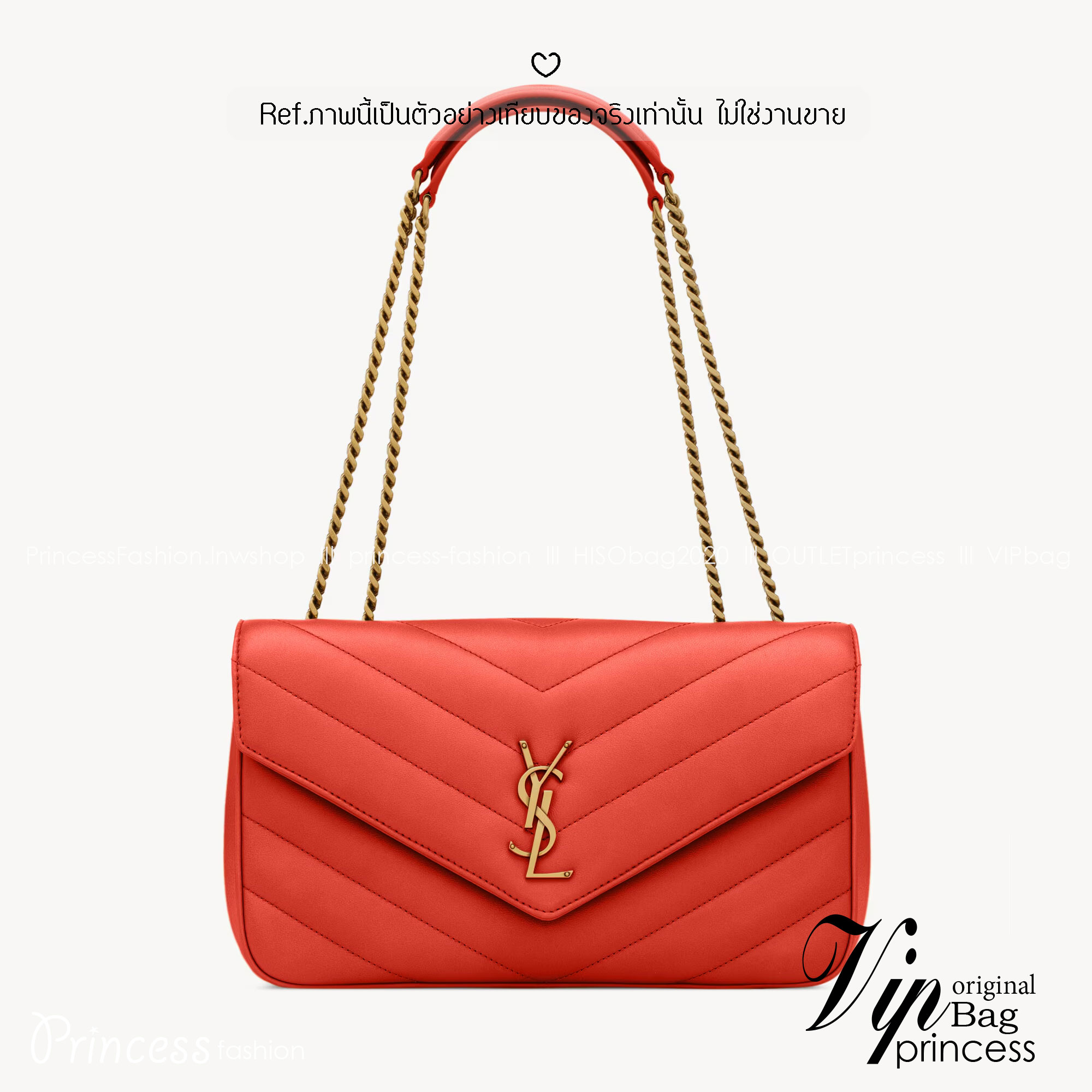 ORI หนังแท้ | 28cm YSL LOULOU medium in MATELASSÉ กระเป๋าสะพายสายโซ่าีทองหรูหรา งานหนังแท้เนื้อนุ่มตะเข็บเย็บลายเชฟรอนสวยหรูโดดเด่นเป็นเอกลักษณ์ 🤍 เกรดออริจินอล หนังแท้