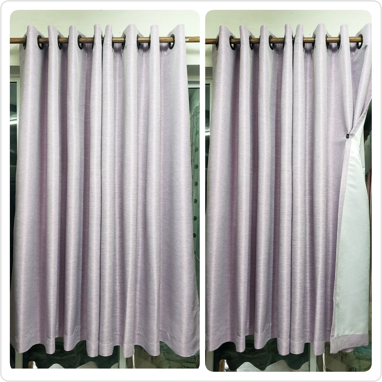 ผ้าม่าน ก.130*ส.180ซม./ผืนกันแสงUV95% รุ่น มินิมอล(minimalist) สีม่วงลาเวนเดอร์