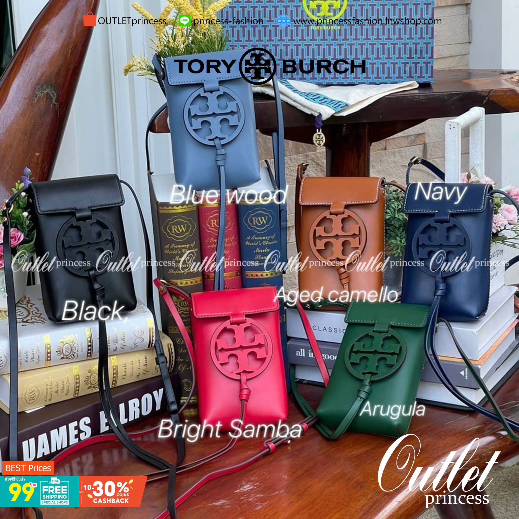 TORY BURCH MILLER METAL PHONE CROSSBODY อีกหนึ่งกระเป๋าใส่มือถือรุ่นฮิตที่เชื่อว่าหลาย ๆ คนต้องเคยเห็นผ่าน ๆ ตามาอย่างแน่นอน กับแบรนด์ Tory Burch ดีไซน์กระเป๋าทรงฝาพับแม่เหล็กใช้งานง่าย มาพร้อมดีเทล Logo สีเดียวกับเฉดสีของกระเป๋า แต่ยังมีความน่ารักด้วยทรง