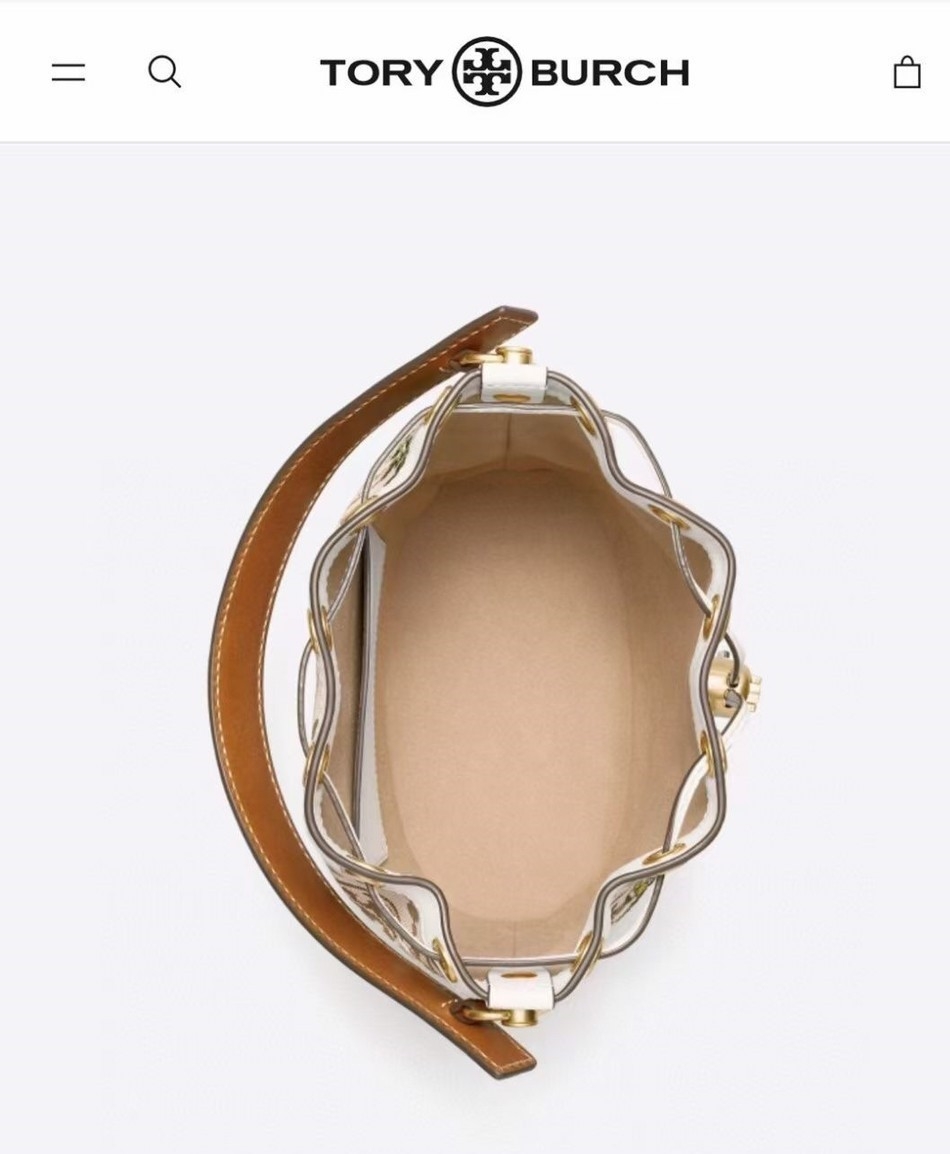 ของแท้ 💯% สินค้าขายดีมีจำกัดนะคะ Tory Burch T Monogram Jacquard Embroidered Bucket Bag กระเป๋าถือหรือสะพายไหล่ วัสดุผ้า Canvas รุ่นใหม่ล่าสุดจาก Tory