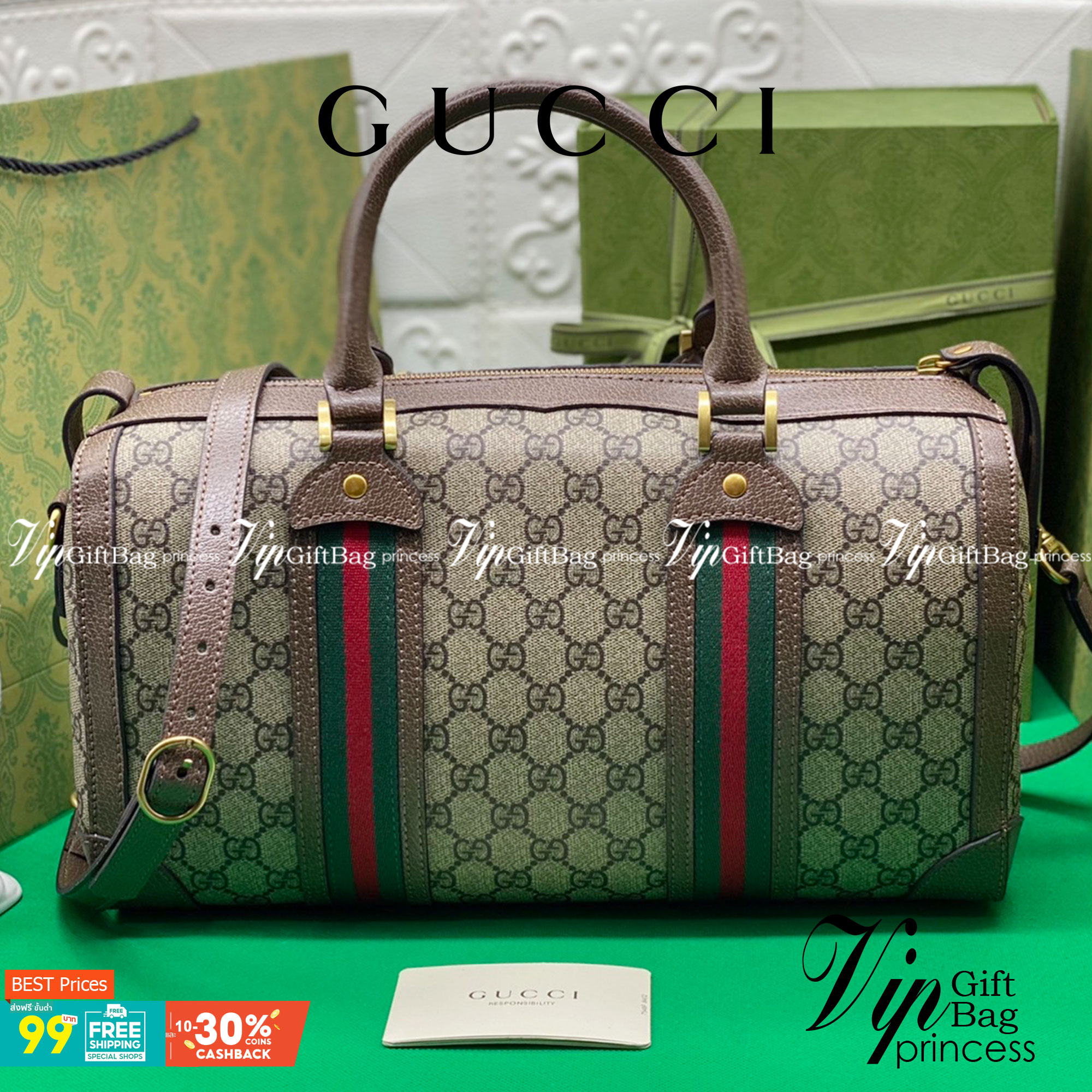 หนังแท้ Gucci keepall Ophidia GG medium carry-on duffle กระเป๋าใบใหญ่จุใจ ใส่สัมภาระขึ้นเครื่องเดินทางได้ ใส่เสื้อผ้า รองเท้า เอกสาร A4 iPad Notebookได้ หูจับแข็งแรง สายสะพายยาวถอดออกได้ สะพายไหล่หรือ Crossbody ก็ดูดี ใช้ได้ทั้งชายหญิง ภาพถ่ายสินค้าจริง ไ