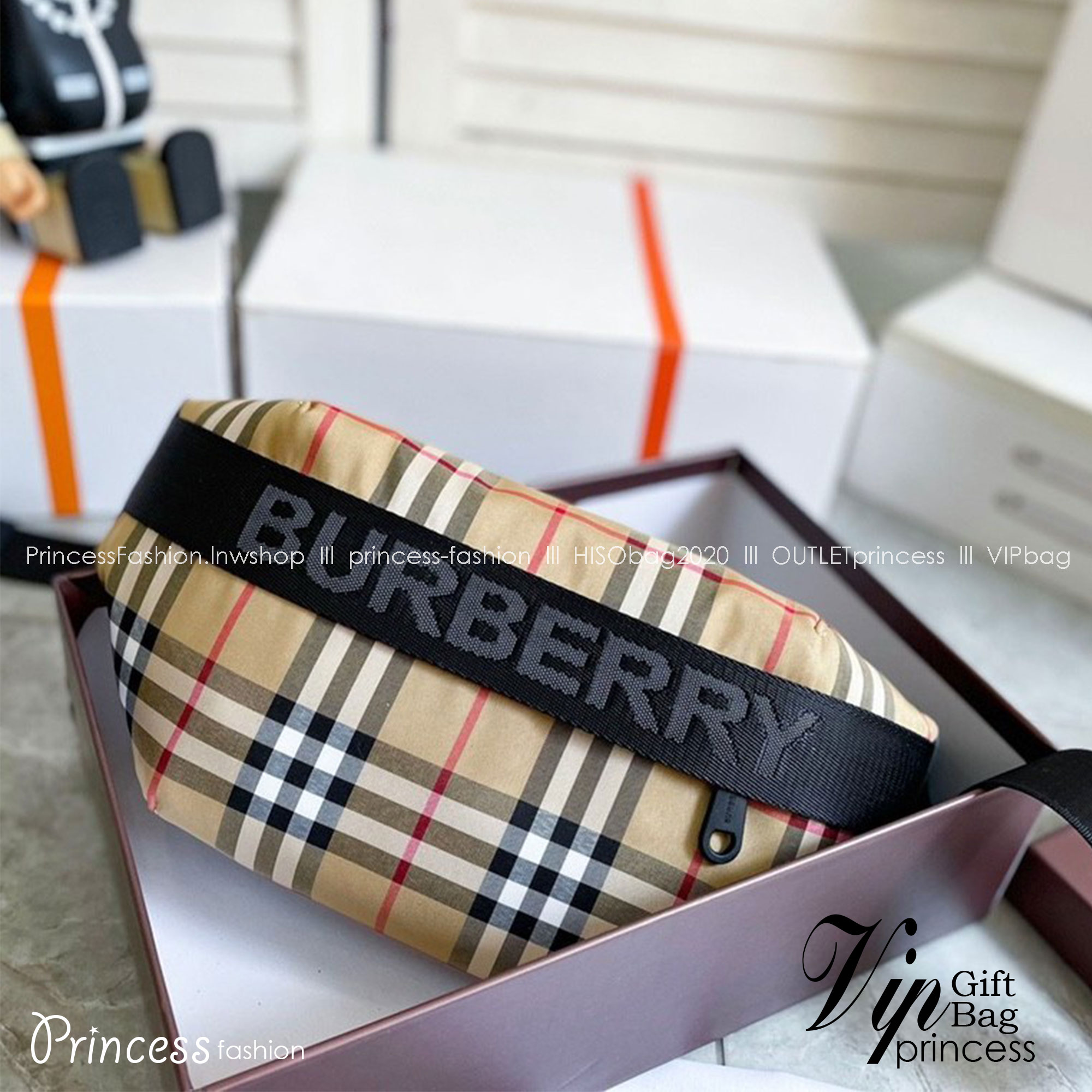 Burberry Vintage Check Sonny Belt Bag / BURBERRY FRAGRANCES BELT BAG กระเป๋าคาดเอว คาดอกแบบ UNISEX ใช้ได้ทุกเพศ ลายวินเทจตามแบบฉบับของแบรนด์