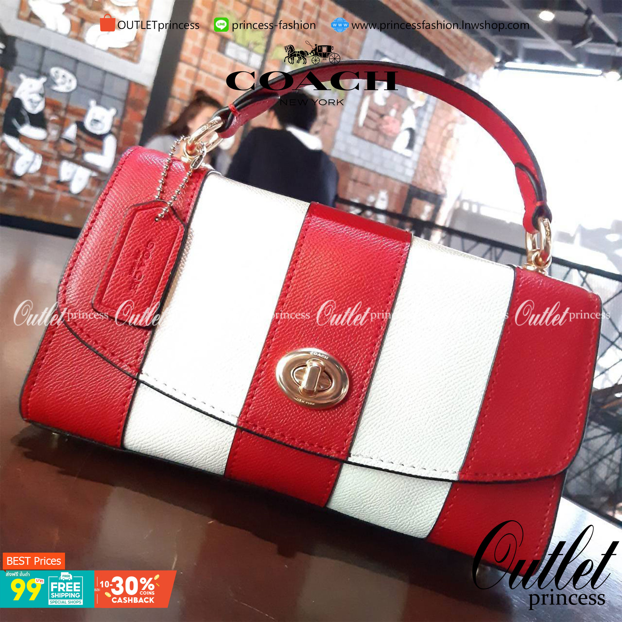 COACH TILLY SATCHEL 23 IN SIGNATURE CANVAS ((C1802//C1439/C1435)) กระเป๋า crossbody สวยหรู ขนาดใหม่ พร้อมสีมาใหม่!! ดีไซน์ย้อนยุค วัสดุหนังแคนวาสเคลือบลายสลับหนังแท้ มาพร้อมหูจับในตัว และสาย crossbody ปรับได้ตามตัว เปิด-ปิดด้วยตัวบิดล็อค ภายในโล่ง บุกำมะห