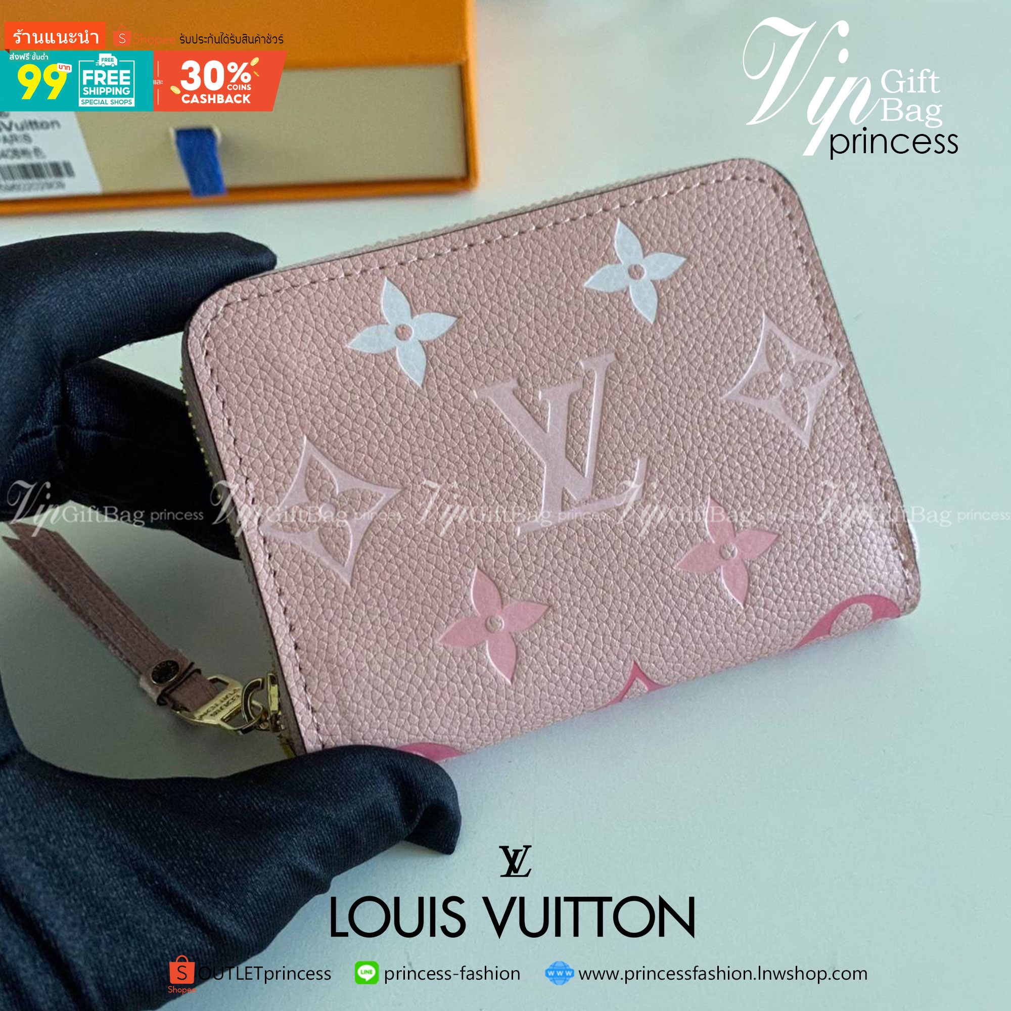 พรีเมี่ยมกิ๊ฟแท้ 100% 】Louis Vuitton wallet zippy หนังแท้ กระเป๋าซิปใบสั้น ใบเล็กน่ารัก พกพาสะดวก ด้านในมีช่องใส่บัตร ใส่แบงค์ มีช่องซิปใสเหรียญ น่ารักสุดๆ