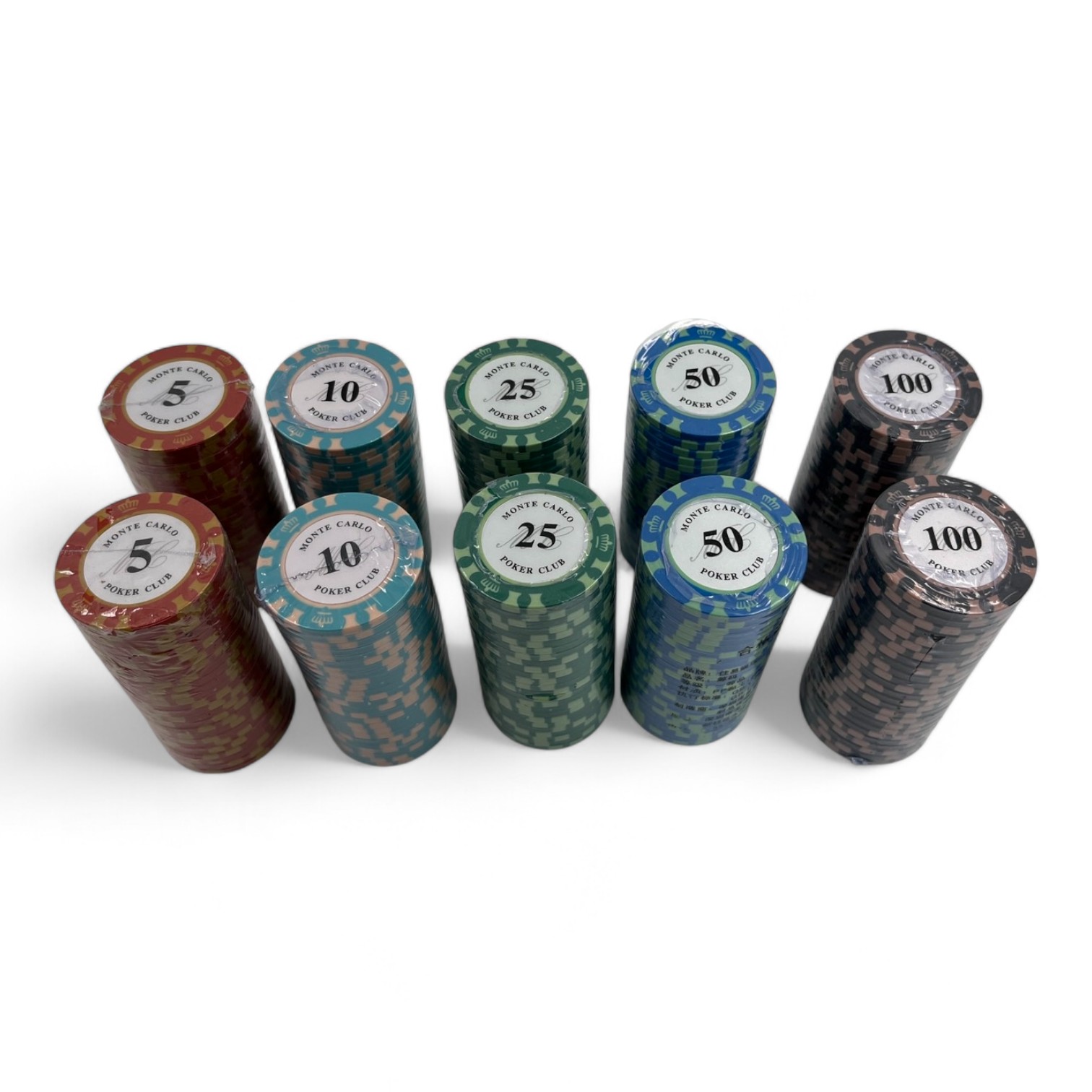 ชุดชิปโป๊กเกอร์เกรดพรีเมี่ยม น้ำหนัก14g.MONTE CARLO (แบรนด์ Poker Club)