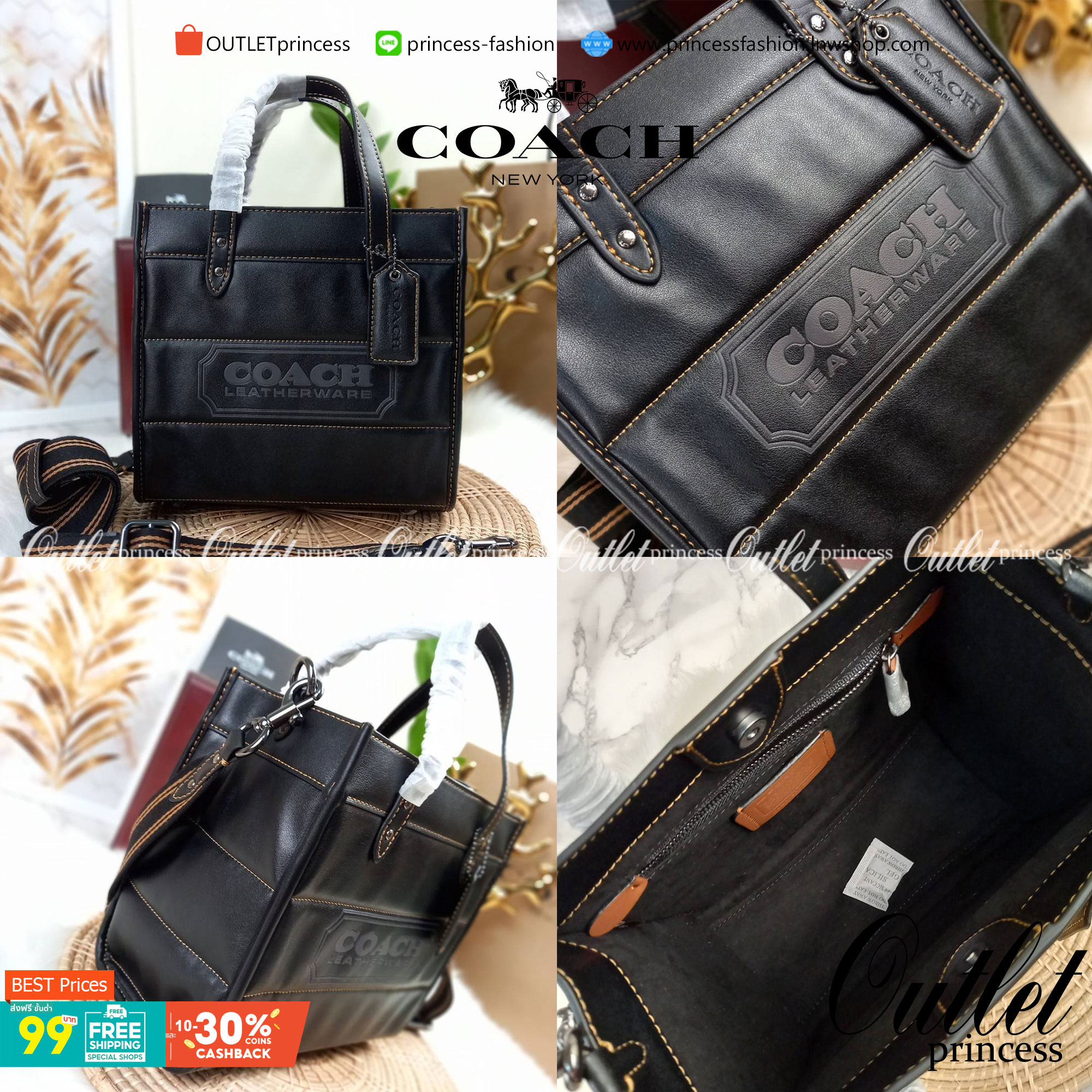 COACH CASUAL STYLE STREET STYLE 2WAY PLAIN LEATHER ELEGANT STYLE (C6958 C6852) 🌺 ที่สุด! ของที่สุด!! กระเป๋าถือ กระเป๋าสะพายรูปทรงสุดฮิต สุดคลาสสิค รุ่น UNISEX ที่ชิคๆ สบายๆ ได้ทั้งชายและหญิง// วัสดุหนังแท้ทั้งใบ ตัดเย็บด้วยหนังเนื้อนุ่มพิเศษ หนา 