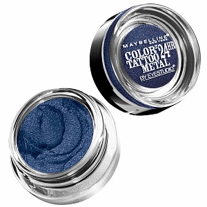 (Pre-order) Maybelline EyeStudio Color Tattoo Metal 24hr Cream Gel Shadow, Electric Blue 0.14 oz (3.97 g)
