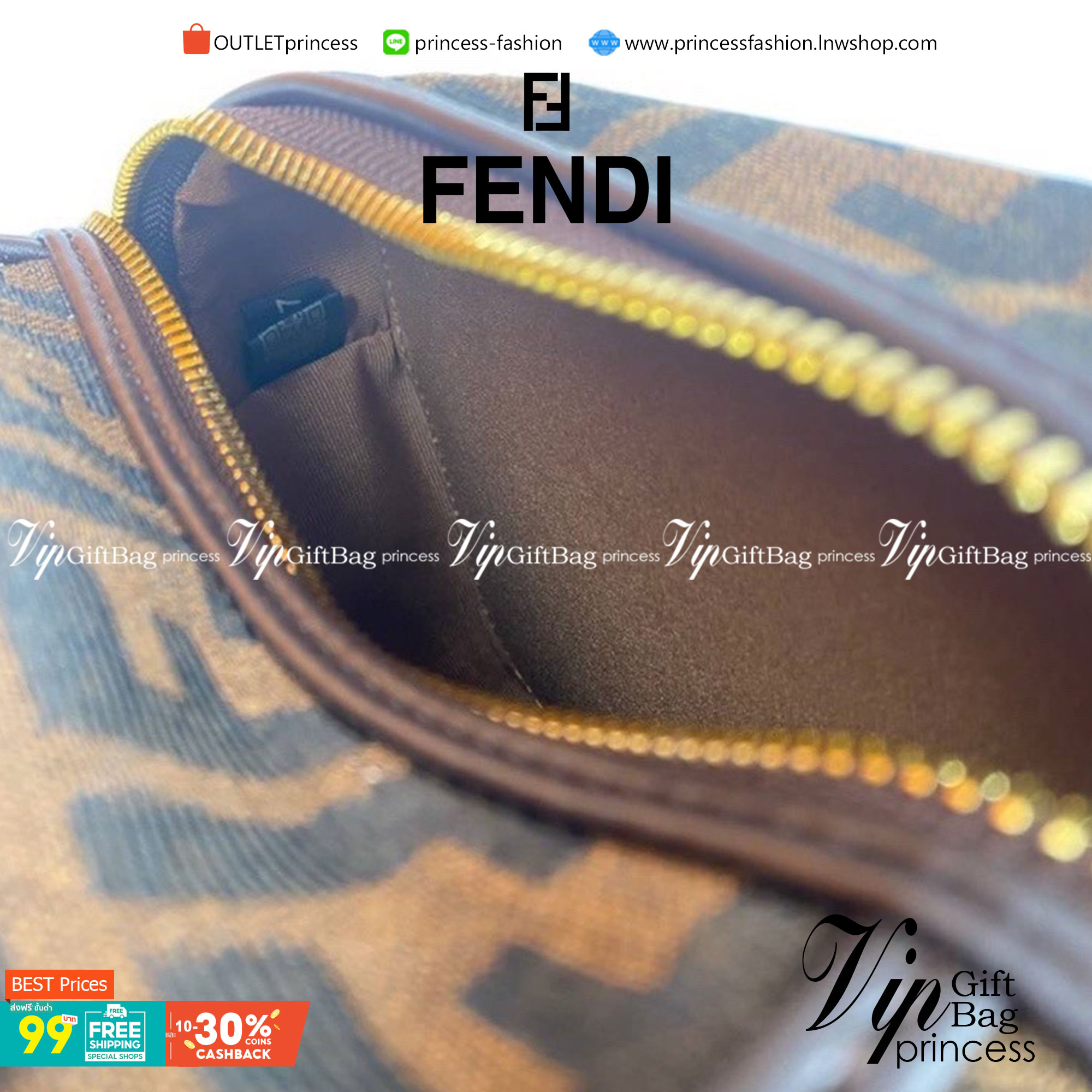 VIP 】FENDI MONOGRAM BOX BAG กระเป๋าสะพายลายโมโนแกรม อะไหล่ทอง มาพร้อมสายสะพายยาว ภายในโล่งกว้าง ขนาดกำลังน่ารักเลยค่ะ ไอเท็มมาใหม่แนะนำ ห้ามพลาดน้าา