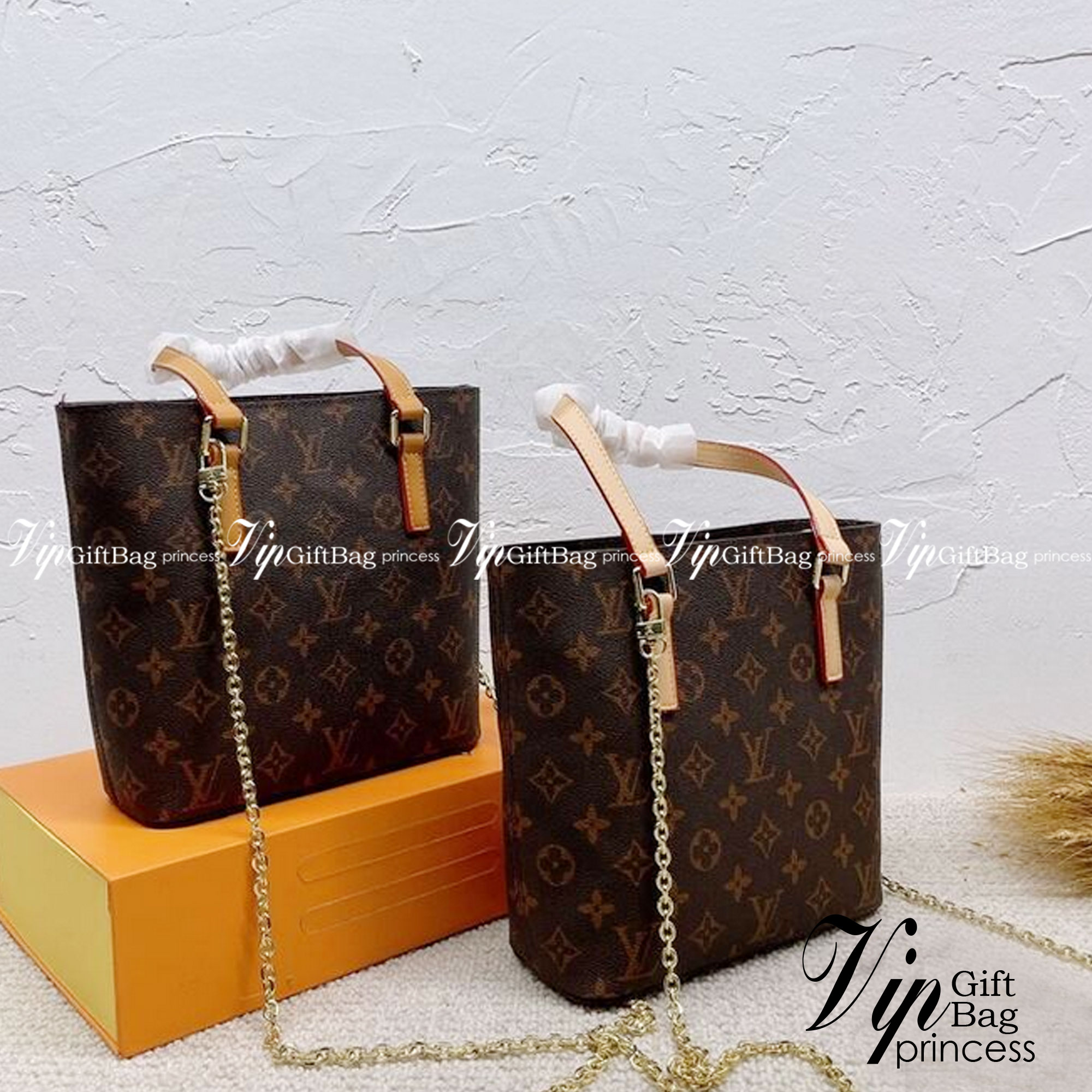LV VAVIN PM MONOGRAM CANVAS TOTE BAG กระเป๋าถือ พร้อมสายสะพายข้างแบบโซ่ crossbody ลายโมโนแกรมสีน้ำตาล งานปั้มแบรนด์คมชัด ทรงตั้งสวย อยู่ทรง ถือไปไหนก็ดูดี สวยหรู อีกแล้วค่าา