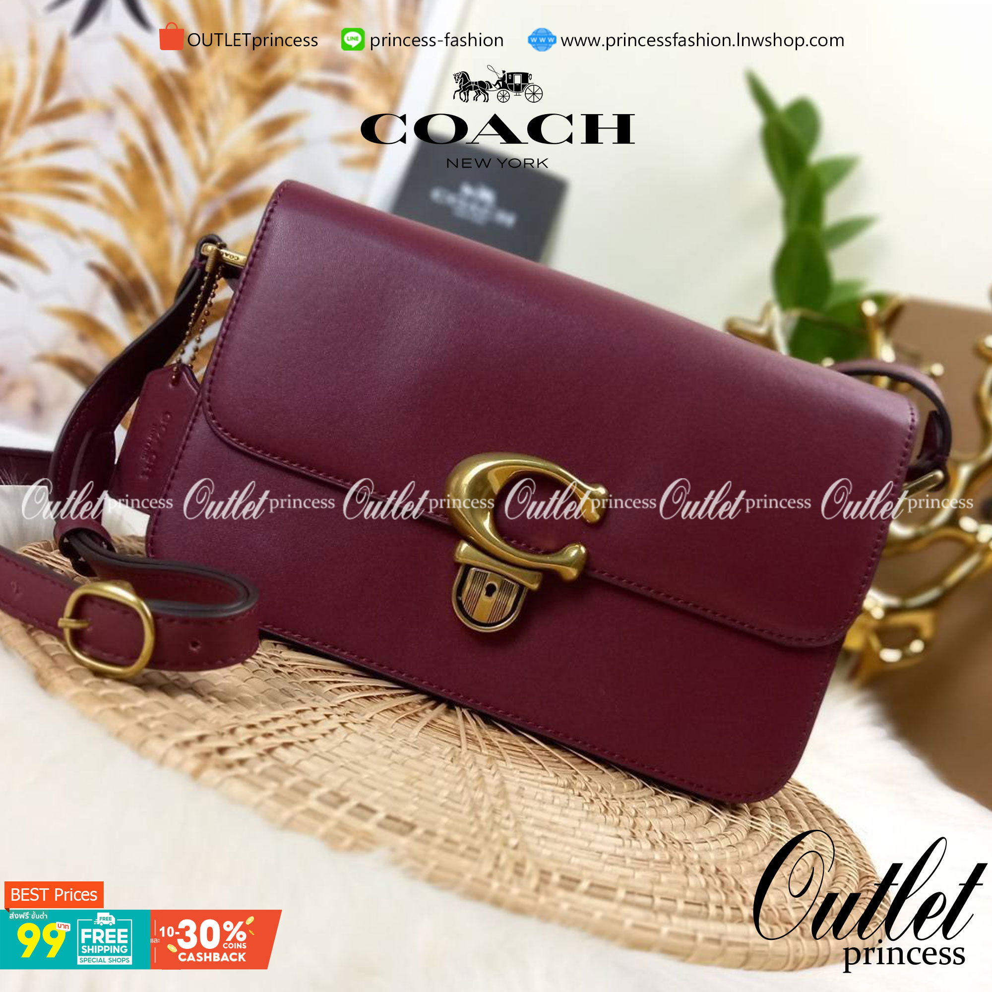 COACH STUDIO GLOVETANNED LEATHER SHOULDER BAG (C6641)🌺ห้ามพลาดเด็ดขาด!! สวยละมุน เรียบหรู ดูแพงสุดๆ!! //กระเป๋าถือ กระเป๋าสะพาย ดีไซน์เนี้ยบ! เฉียบมาก!// วัสดุหนังแท้ หนังเรียบเต็มใบ อยู่ทรง สวยมากๆ ดีเทลเรียบหรู ผู้ดีสุดๆ!// ด้านหน้าเปิด-ปิดด้วยต