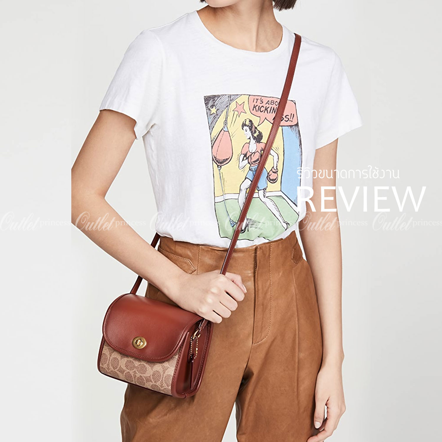 COACH Turnlock Lunchbox Pouch In Signature Canvas COACH Lady กระเป๋าสะพาย FM1981-144