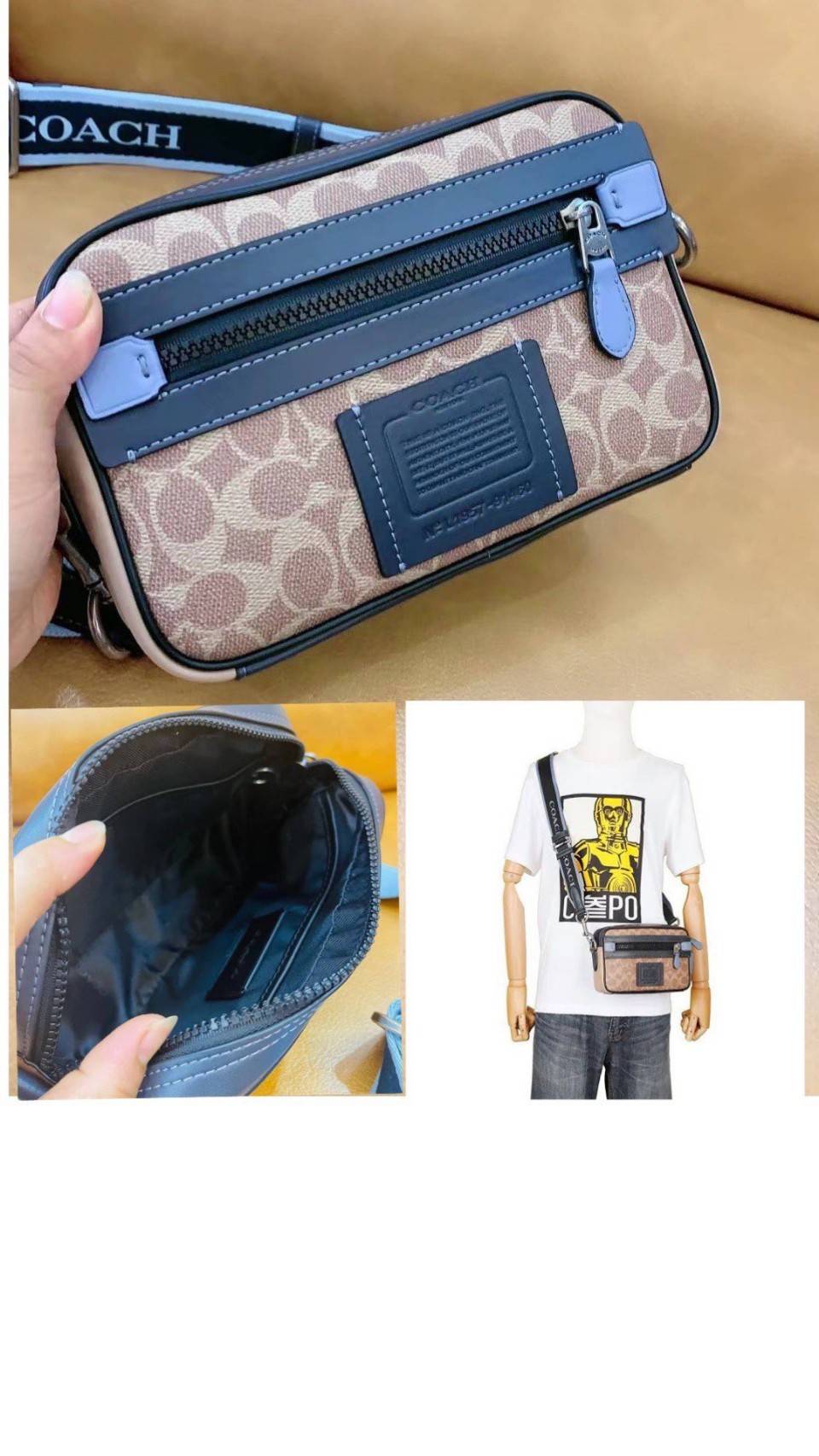 OUTLET 】Coach Mens 91460 camera bag slingbag พร้อมส่งที่ไทย