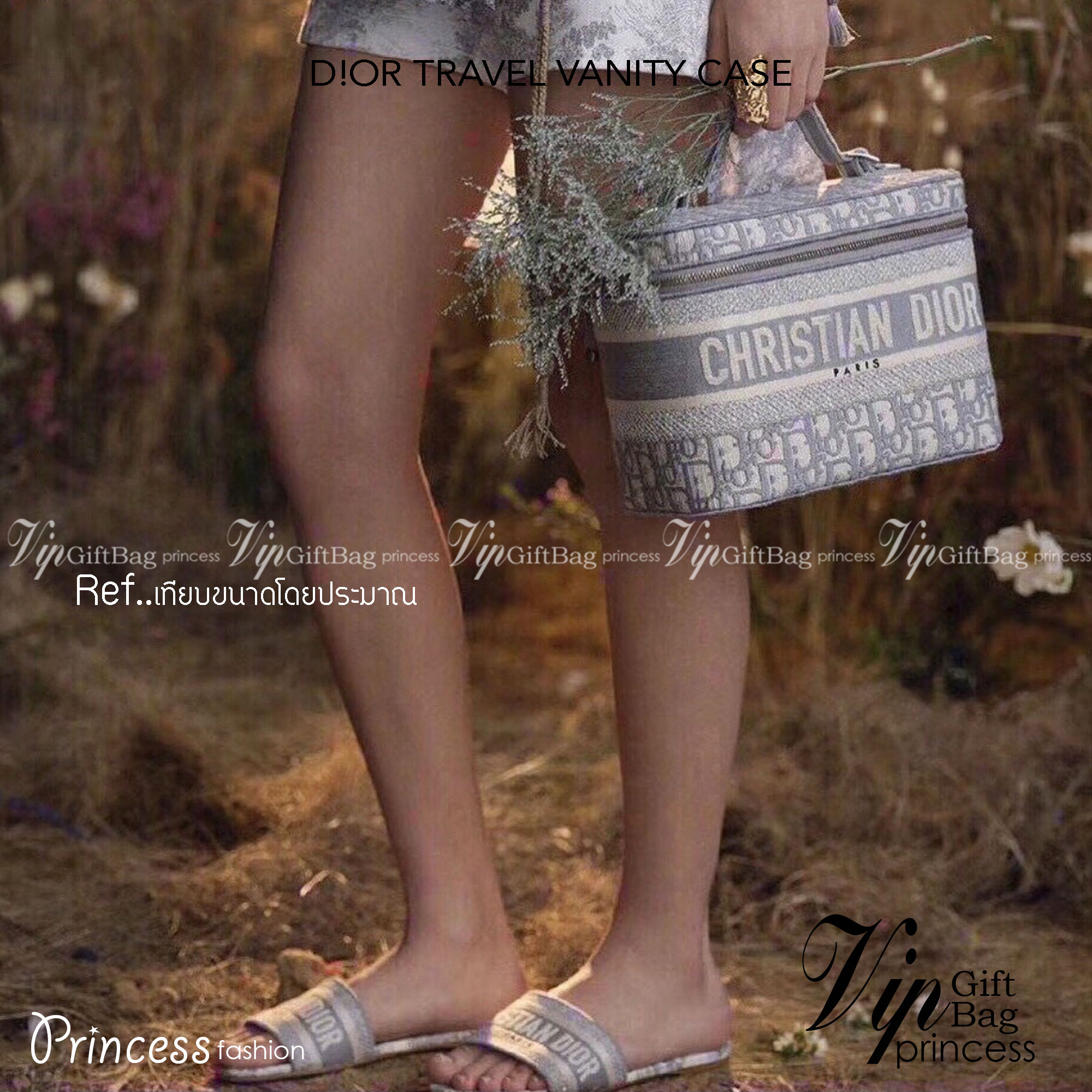 DIOR TRAVEL VANITY CASE Oblique Embroidery กระเป๋าใส่เครื่องสำอางค์ สวยคลาสสิคขนาดกำลังดี พกพาสะดวก ใช้งานง่ายสุดๆ วัสดุงานทอละเอียดคุณภาพดี ภายในเป็นช่องโล่ง ใบจริงงานสวยเกินเบอร์!! สวยงามเกินราคา ไม่ผิดหวังจ้า