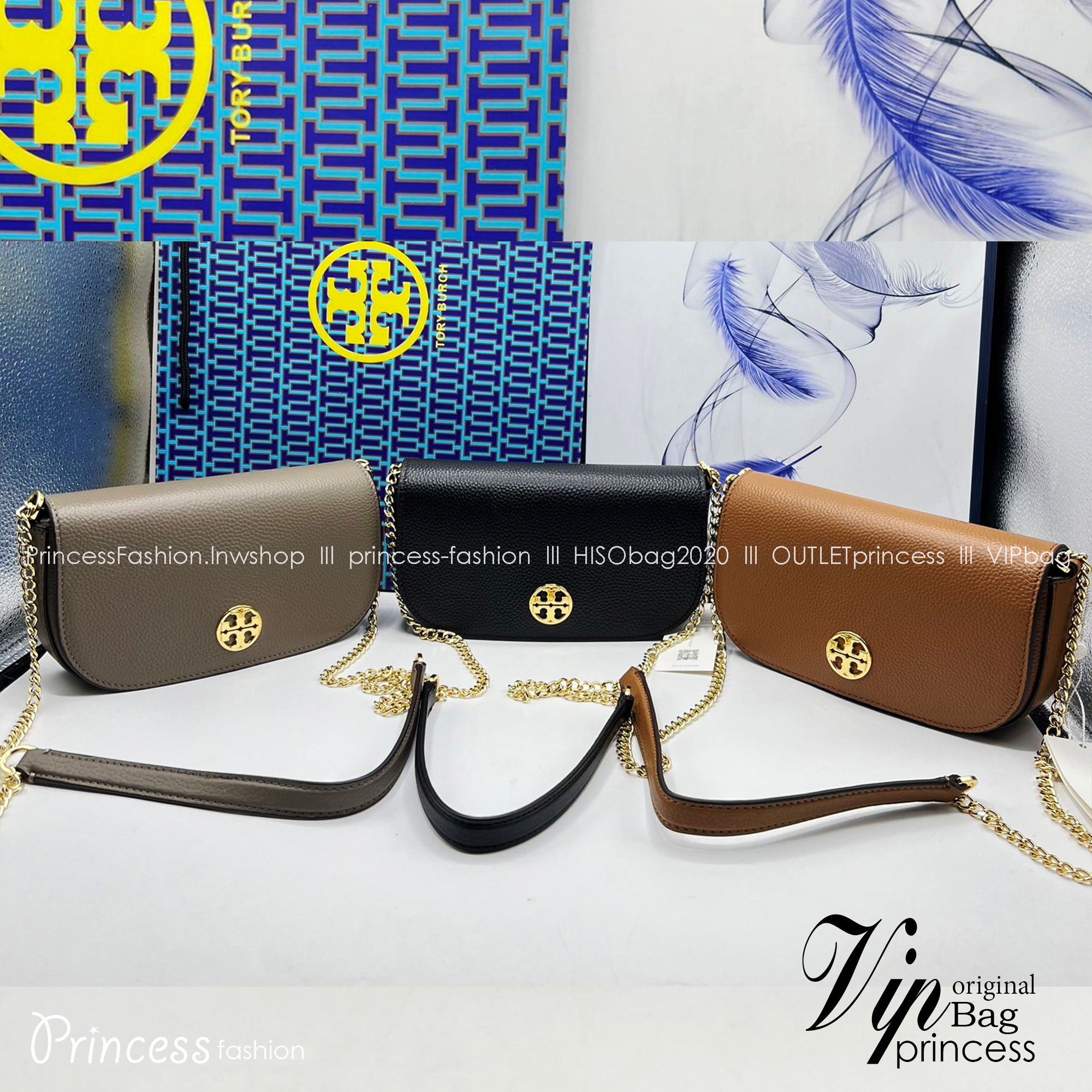 TORY BURCH Chelsea Pebbled Crossbody Bag กระเป๋าสะพายเรียบหรู เกรดออริ สลับแท้ 1:1 ใช้งานต่างประเทศได้