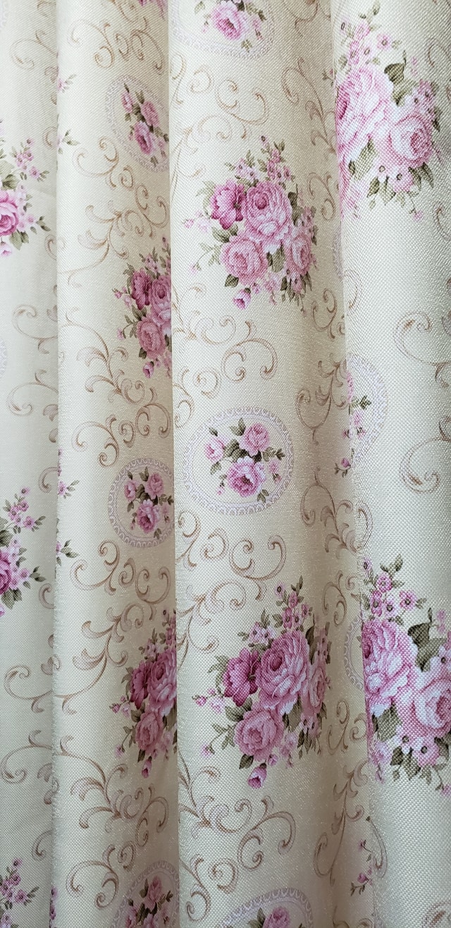 ม่านก.130*ส.150ซม./ผืน รุ่นVintage สีครีมชมพู