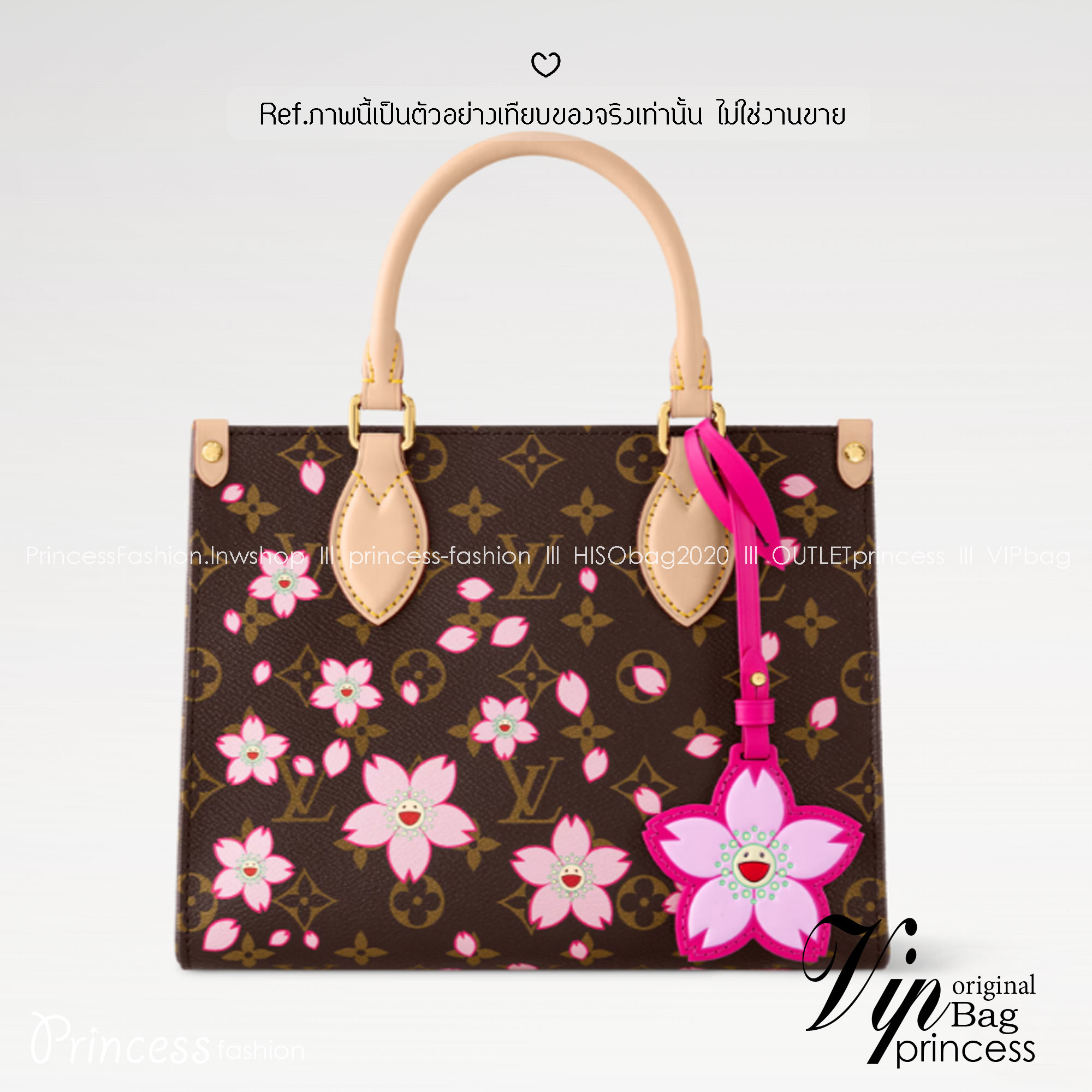 TOP ORI หนังแท้ | เกรดดีสุด LV x TM - OnTheGo Cherry Blossom PM bag กระเป๋าทรงโท้ทที่ใครเห็นต้องเป็นคลั่งรัก ปรับลุคให้มีชีวิตชีวาด้วยลายดอกไม้เชอรี่บลอสซั่ม คอลใหม่สุดเอ็กซ์คลูซีฟ