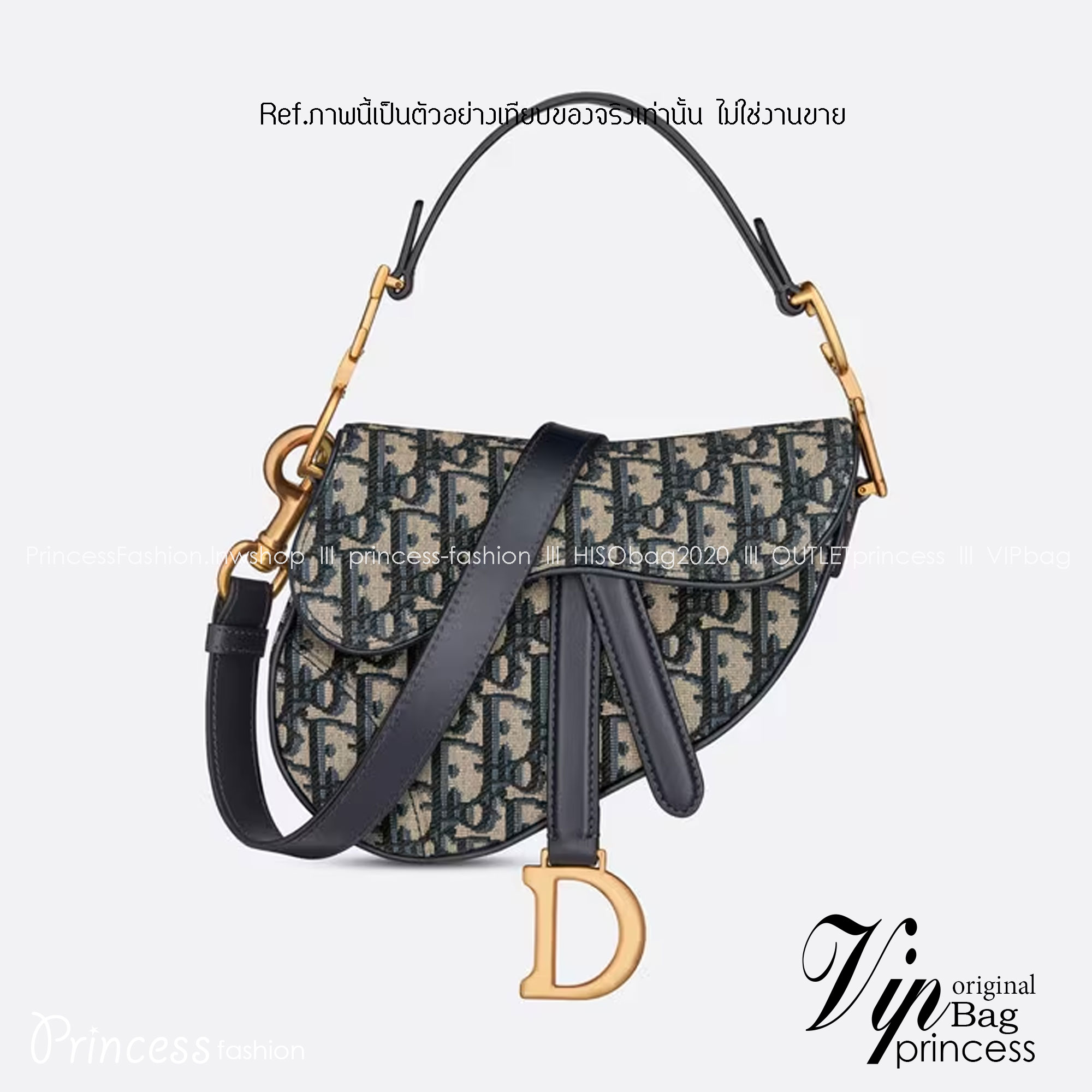 DIOR Mini Saddle Bag with Strap **รอบราคาพิเศษ** มาพร้อมสายครอสบอดี้สุดคุ้ม กระเป๋ารุ่นยอดนิยม งานผ้าแจ็คการ์ดลาย Oblique ลูกเล่นห้อยด้วยตัวอักษร D ตรงหูหิ้วมีกิมมิค CD สีทอง