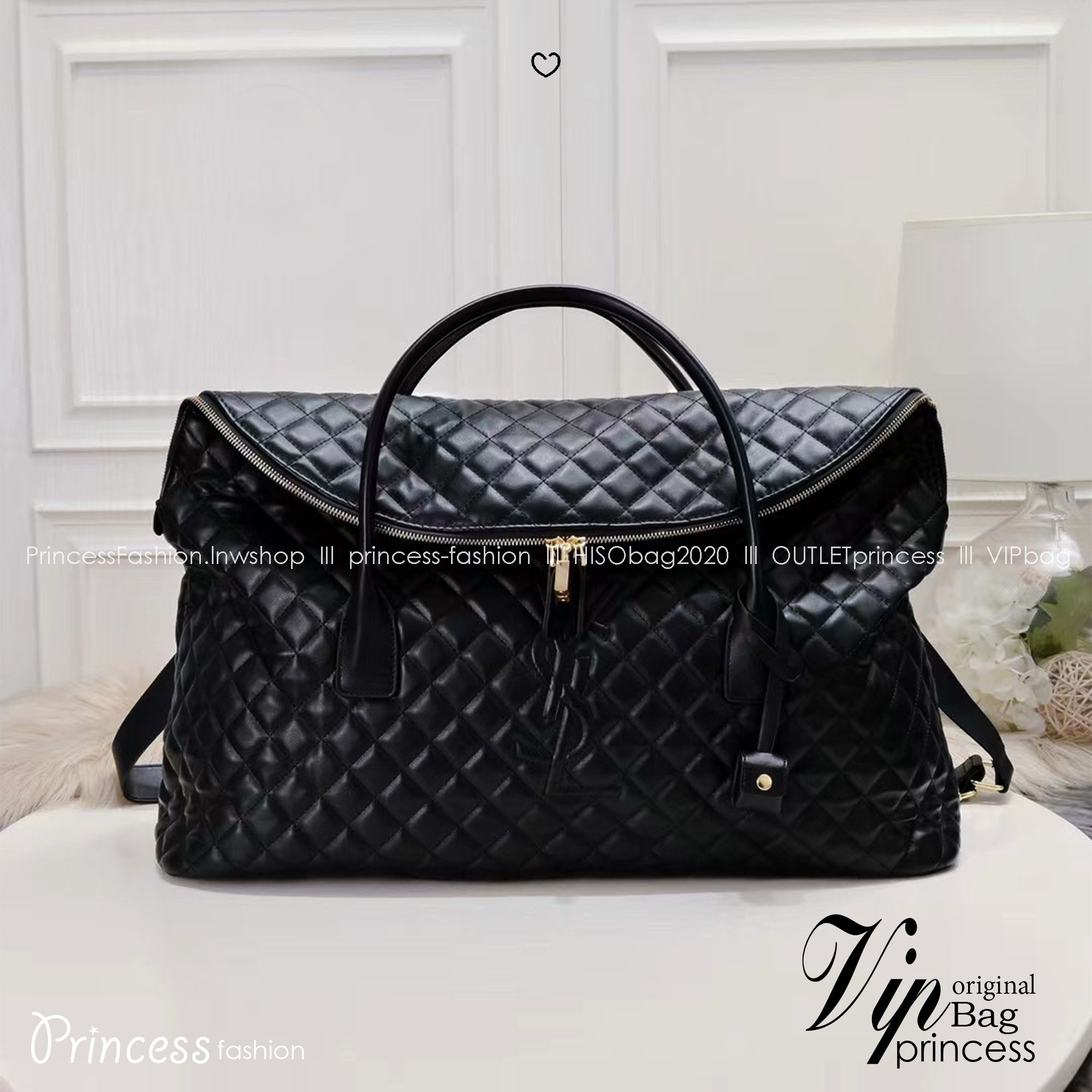 YSL ES GIANT TRAVEL BAG IN QUILTED LEATHER กระเป๋าเดินทางใบใหญ่ ดีไซน์รูปทรงเก๋ ใหม่ล่าสุด ไอเท็มที่ตัวมัมตัวแม่ต้องมี ใบนี้คือที่สุดจริงๆ