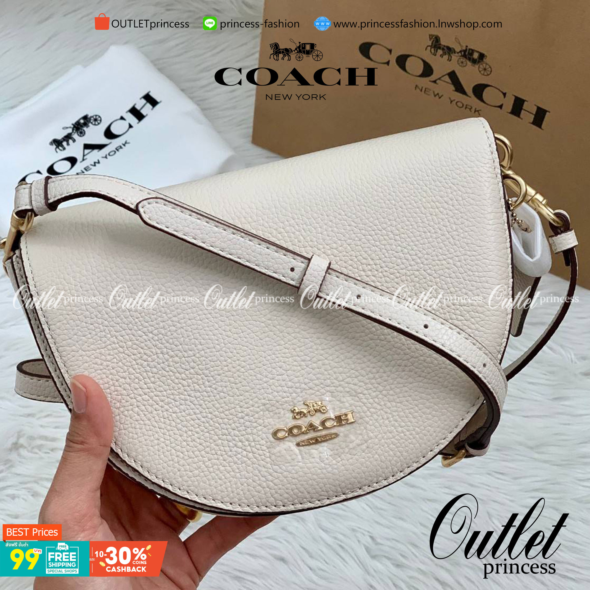 พร้อมส่งที่ไทยครบทั้ง6สีค่ะ 😘 Coach Ellen Crossbody In Signature ((C1432)) กระเป๋าทรงฮาฟมูนรูปทรงคลาสสิก ออกแบบให้มีลักษณะโค้งมน ไม่ดูเป็นทรงแข็งจนเกินไป ดีไซน์และสีของกระเป๋ายังเรียบง่าย เข้าได้กับทุกชุด สะพายครอสบอดี้ร์//สะพายข้าง หรือถือแบบคลัท
