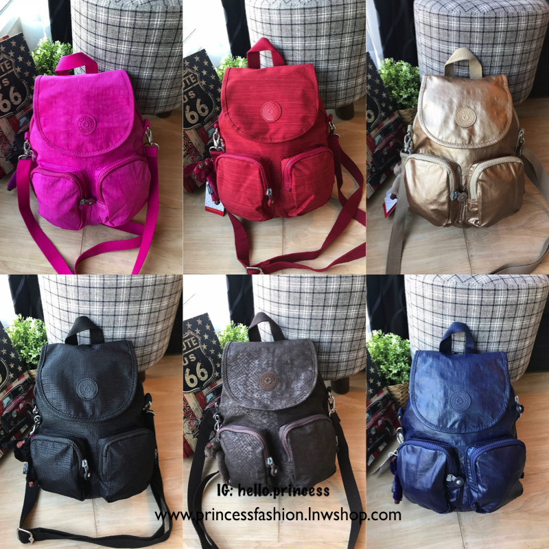 Kipling Basic Firefly Up Small Backpack กระเป๋าเป้/ สะพายข้าง 2 way วัสดุ Polyamide 100% เปิดปิดด้วยตัวล็อค 2 ชั้น มีช่องใช้งานหลายช่อง รวมถึง ช่องซิปด้านหน้า มาพร้อมสายสะพายอีก 1 เส้น ด้านหลัง มีช่องสำหรับเก็บสายเป้ ปรับเปลี่ยนเป็นสะพายไหล่ พร้อมพวงกุญแจ