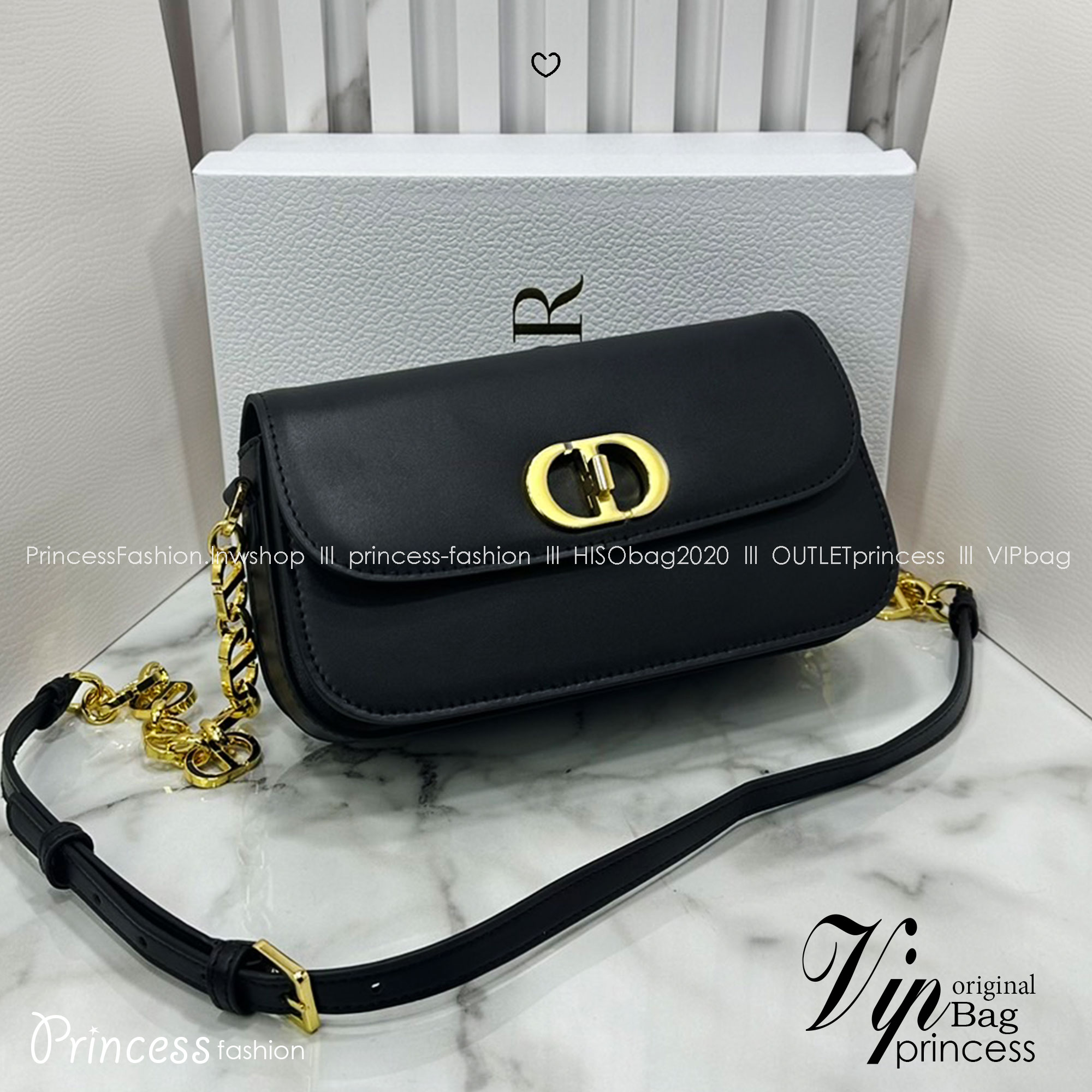 DIOR 30 Montaigne Avenue Bag Box Leather Bag กระเป๋าสะพายรูปดีไซน์สุดคลาสสิกและสง่างาม หรูหราตามเอกลักษณ์แบรนด์ เกรดท็อปไฮเอน 1:1 ใช้งานต่างประเทศได้