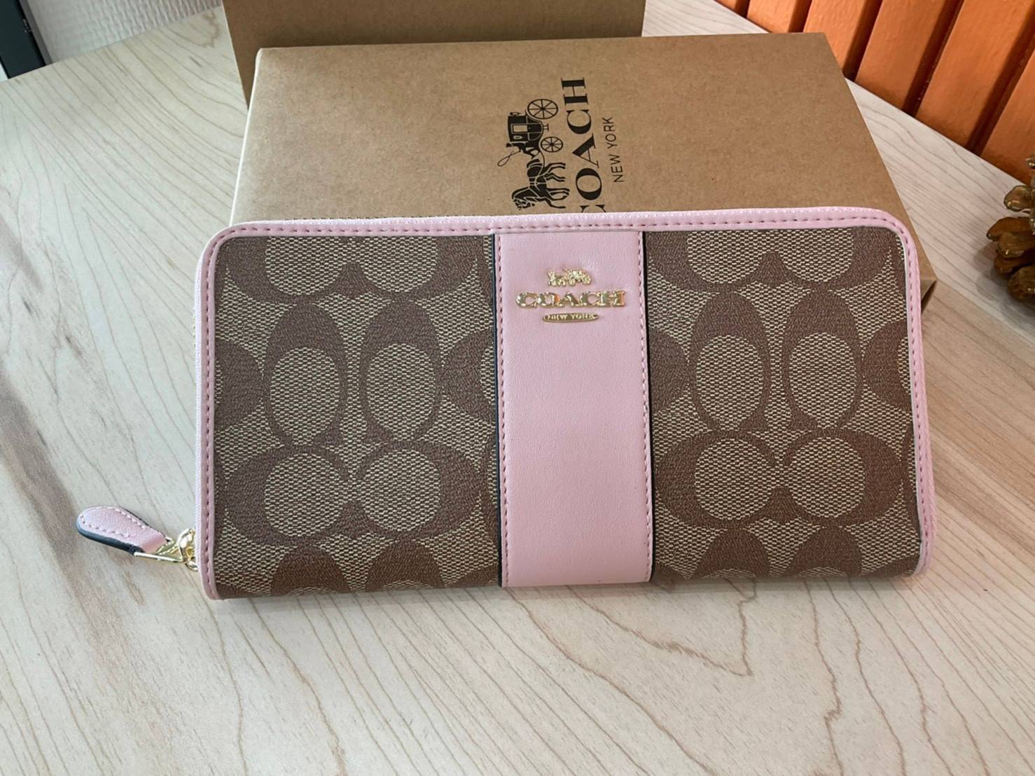 ของแท้ 💯% COACH ACCORDION ZIP WALLET IN SIGNATURE CANVAS (F54630) New Coach กระเป๋าสตางค์ใบยาว