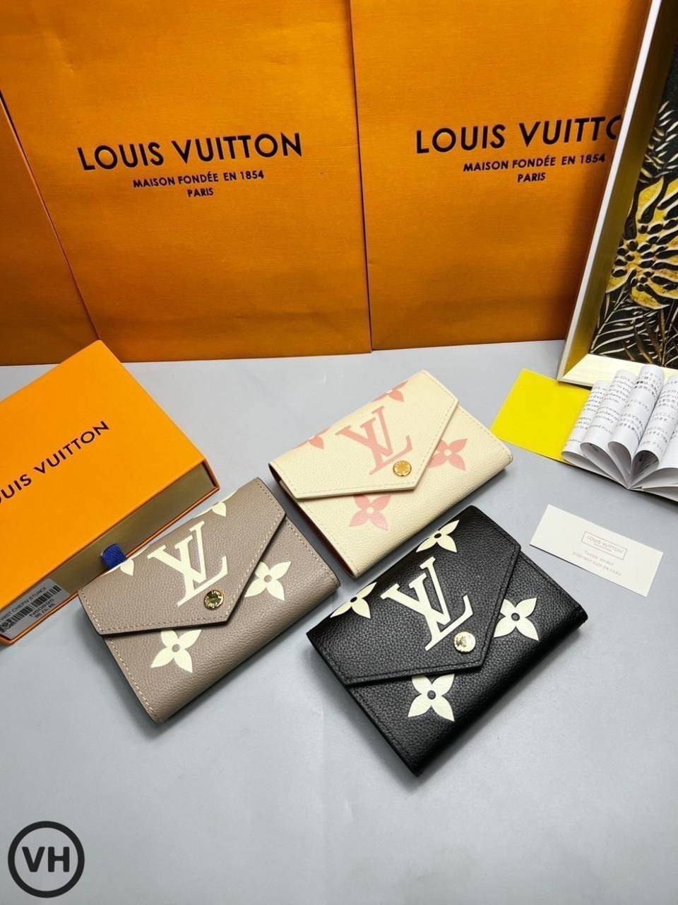 ORI หนังแท้ | LV Victorine Monogram Empreinte Wallet / LV Short Wallet กระเป๋าสตางค์ใบเล็กแบบซองจดหมาย กระเป๋าสตางค์ผู้หญิง 🤍 เกรดออริจินอล