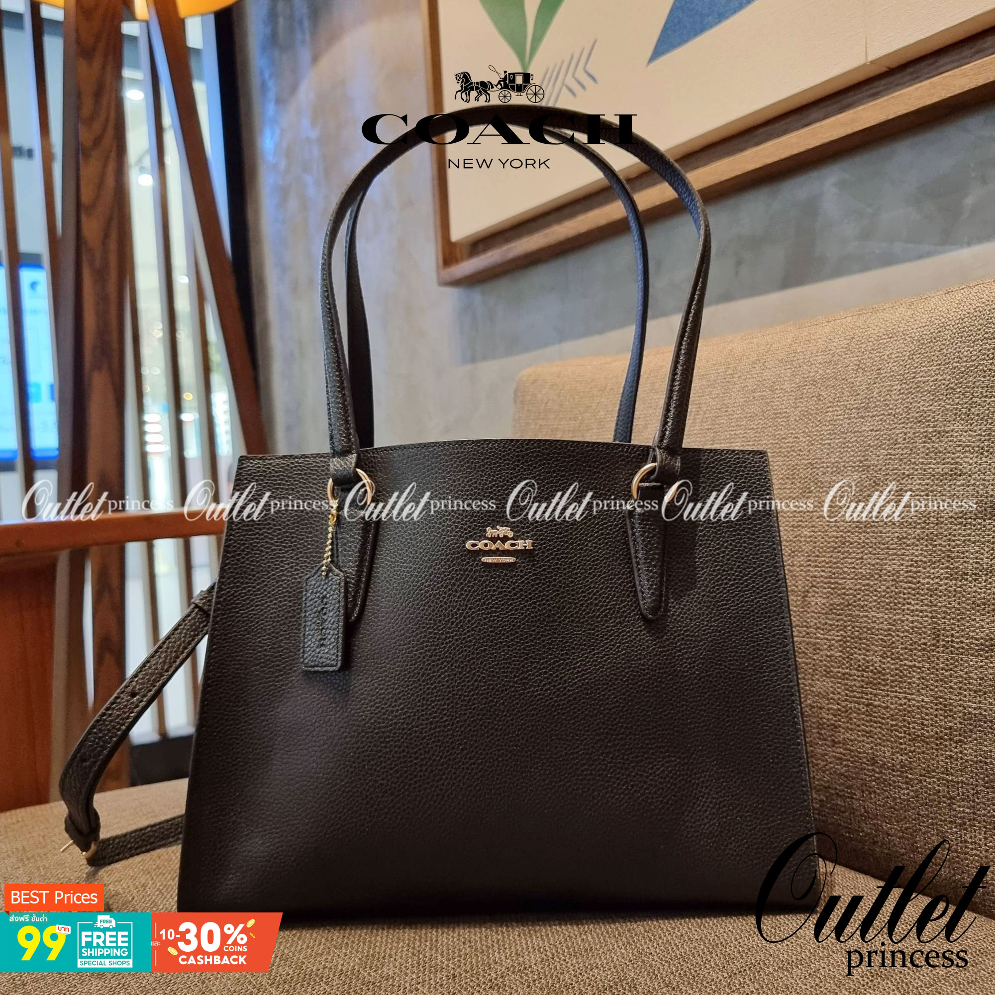 COACH C4075 TATUM CARRYALL IN SIGNATURE CANVAS คอลเลคชั่นใหม่ล่าสุด จัดมาให้ได้สวยก่อนใคร สวยหรูทุกสี!! ลุคผู้ดีต้องมาอีกหนึ่ง กระเป๋าสะพายทรงสวย ที่มาพร้อมสายสะพายไหล่ในตัว และสายครอสบอดี้สำหรับสะพายข้าง วัสดุหนัง crossgrain สวยคมมากๆ ตัวกระเป๋าถูกแบ่งเป