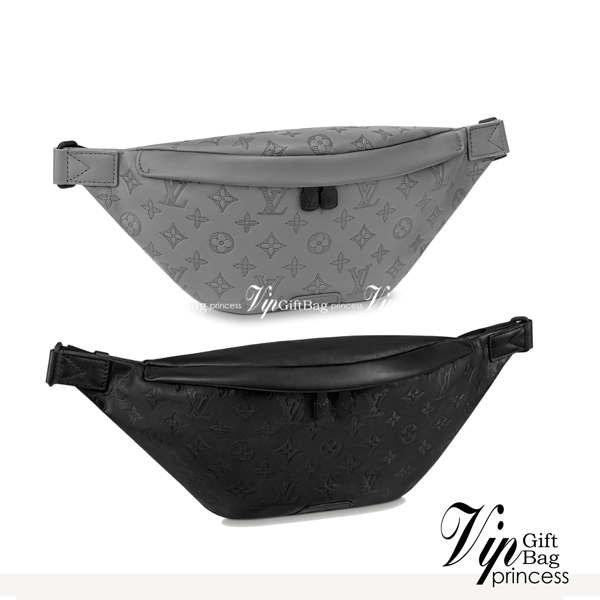 LV Discovery Bumbag Gray Monogram Shadow Kalbsleder / LV Belt Bag เกรดใช้งานสลับใบจริงได้ เทพออริจินอล เนื้องานสวยงาม หนังแท้ ใช้ได้ทั้งชายหญิง ภาพสินค้าถ่ายจากงานขายจริงใช้งานต่างประเทศได้