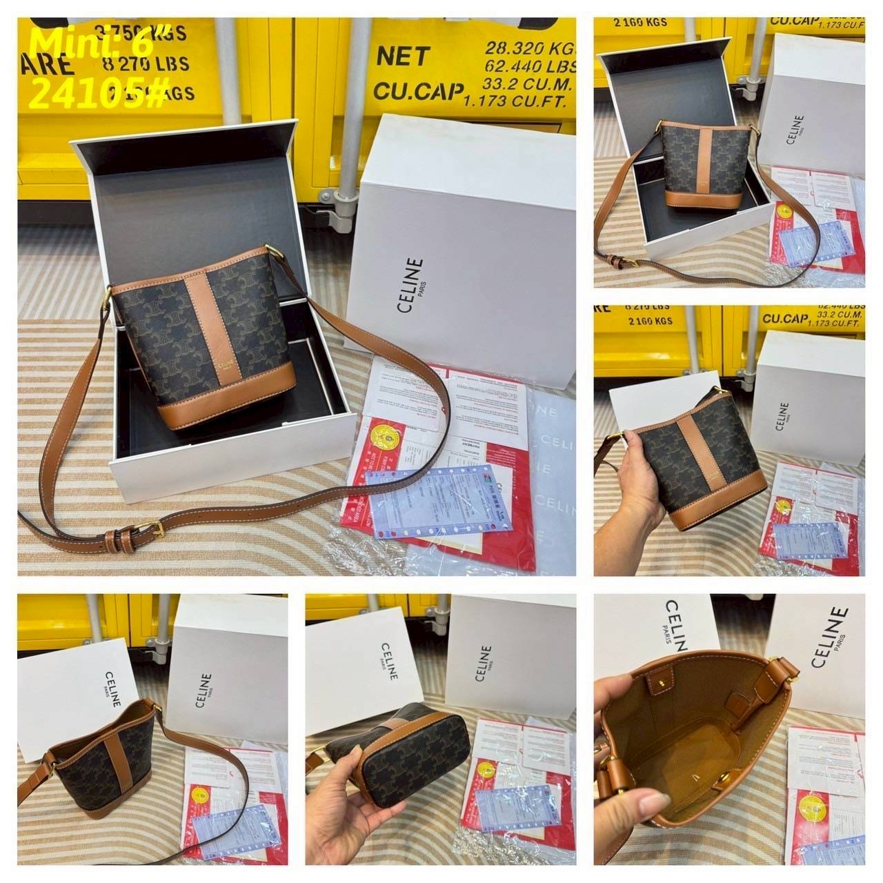 Celine bucket bag in Triomphe canvas and leather / Celine Tote Bag 6" 8" 9.5" กระเป๋าสะพายทรงบัคเก็ต โท้ทรุ่นแรกของแบรนด์ที่ได้รับความนิยมมากที่สุด ควรมีติดตู้ไว้เลย ดีไซน์สวยคลาสสิคไม่มีเอาท์