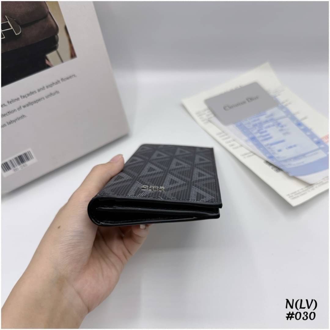 DIOR Vertical Long Wallet / CD Diamond Wallet Canvas กระเป๋าสตางค์ผู้ชาย พร้อมส่งที่ไทย ภาพสินค้าถ่ายจากงานขายจริง ใช้งานต่างประเทศได้