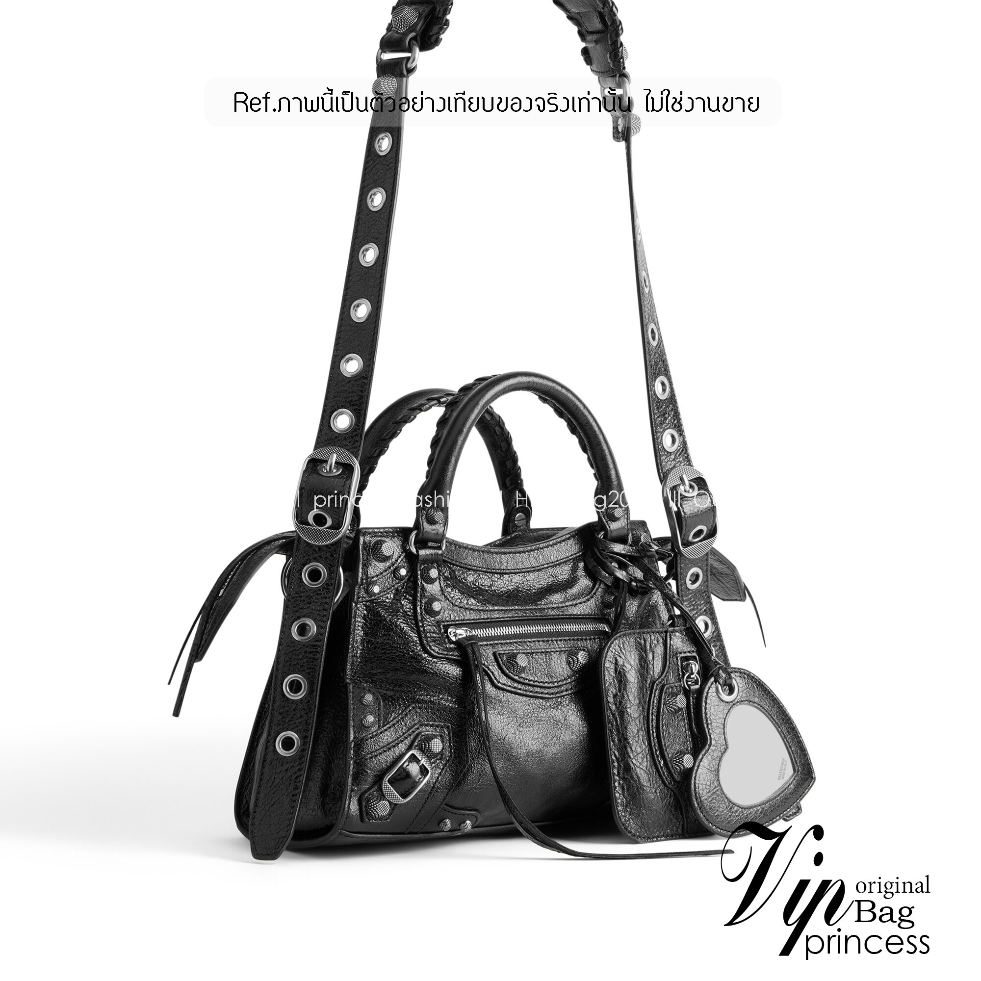 Balenciaga Neo Cagole XS Handbag in black Arena กระเป๋าสะพายรุ่นยอดนิยม สวยเท่ เกรดออริ 1:1 สลับแท้ ใช้งานต่างประเทศได้