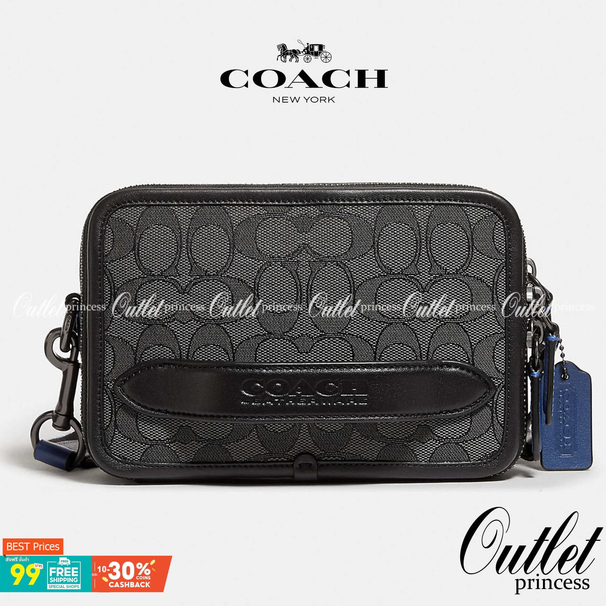 รุ่นสุดคูลล ใช้คู่ได้ทั้งชาย//หญิงเลยค่าา😘 COACH CHARTER CROSS BODY IN SIANATURE JACQUARD((C3780)) 💋พร้อมส่ง สินค้าออกใหม่ ไม่มียังไงไหว!! ✔️กระเป๋าสะพายครอสบอดี้ร์ หรือสามารถสอดมือตรงหนังด้านหน้าถือแบบเก๋ๆได้ด้วยค่าา วัสดุJacquardท